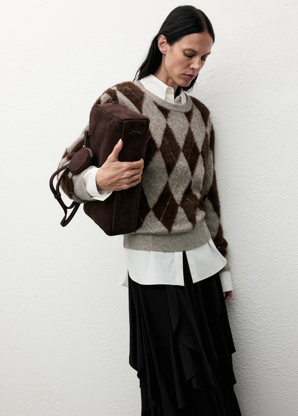 Asymmetrical ruffled skirt