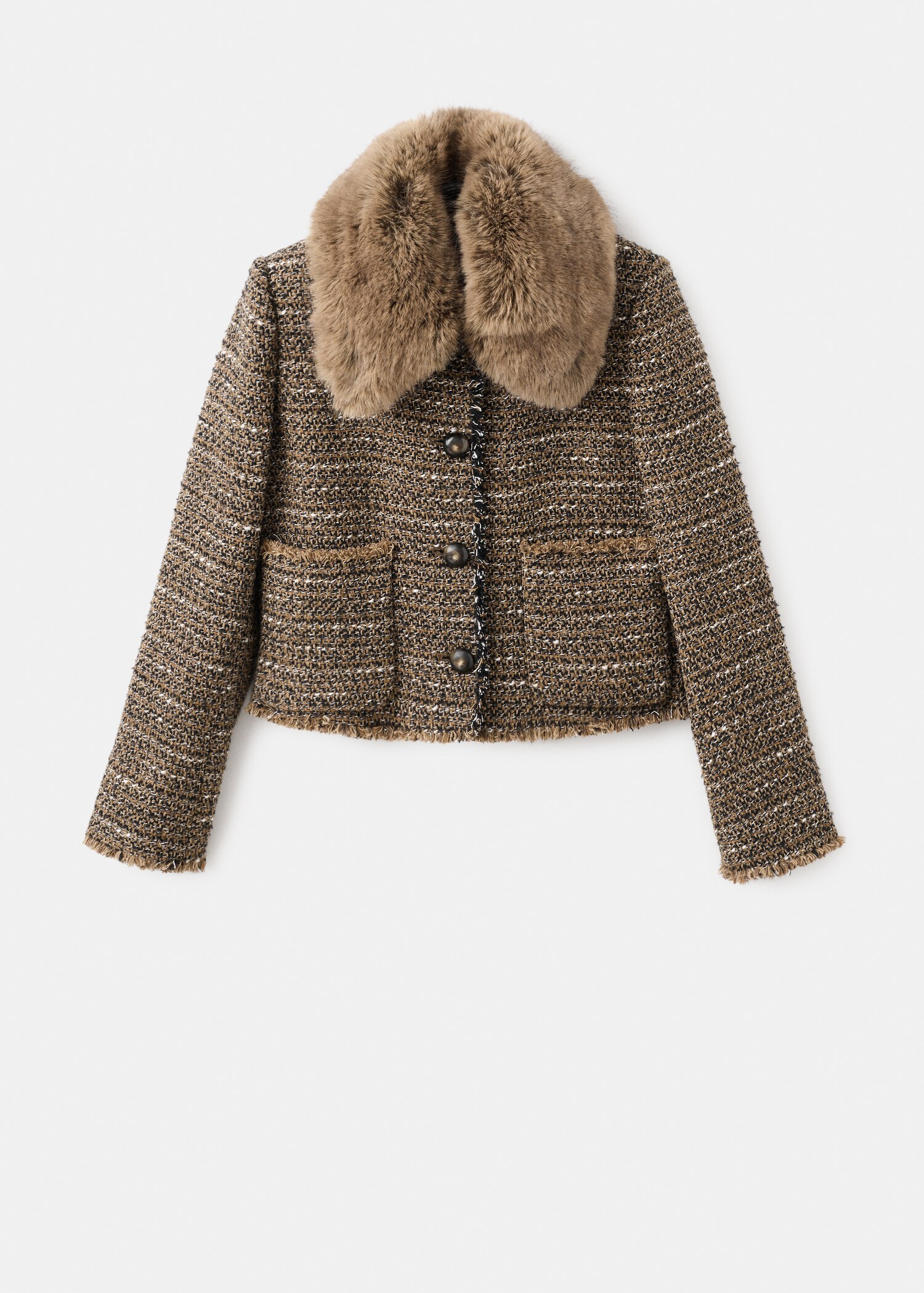 Tweed jacket with fur collar - Article without model