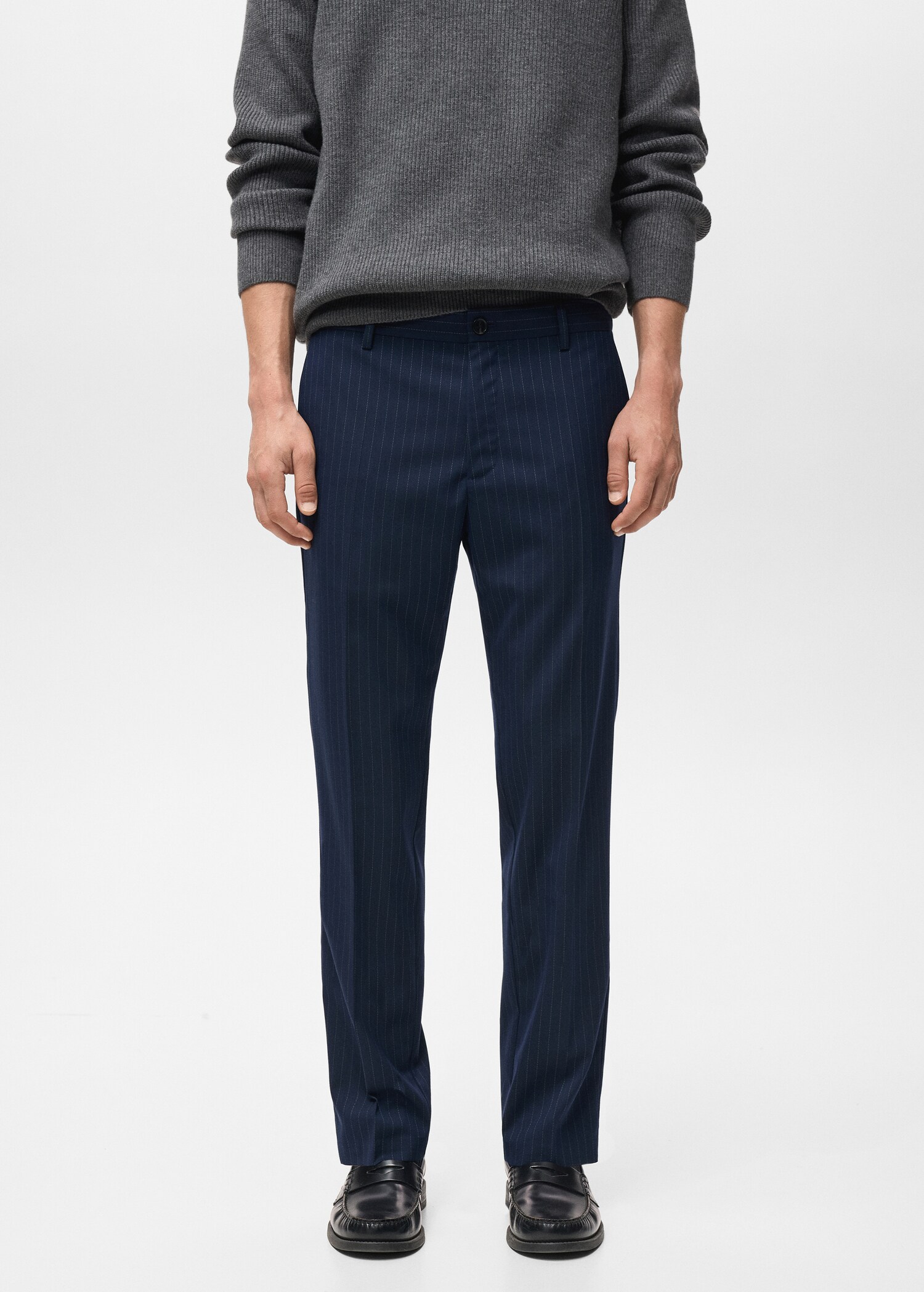 Striped slim-fit trousers - Medium plane