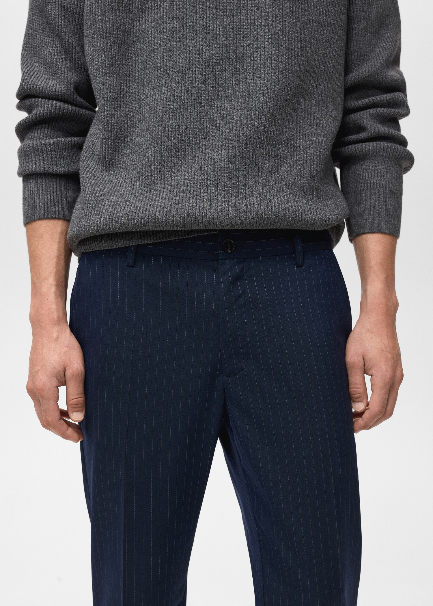 Striped slim-fit trousers - Details of the article 1