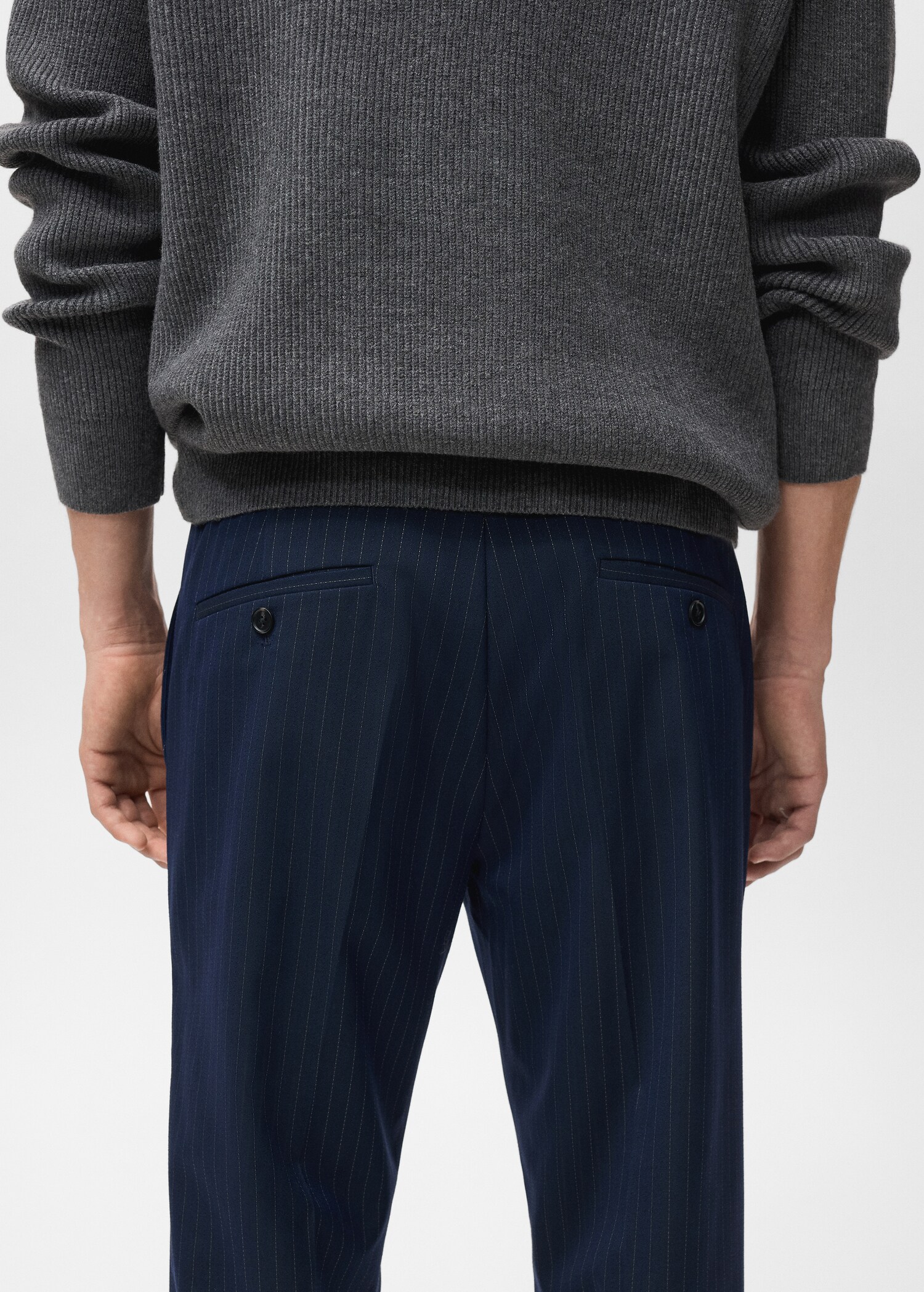 Striped slim-fit trousers - Details of the article 6
