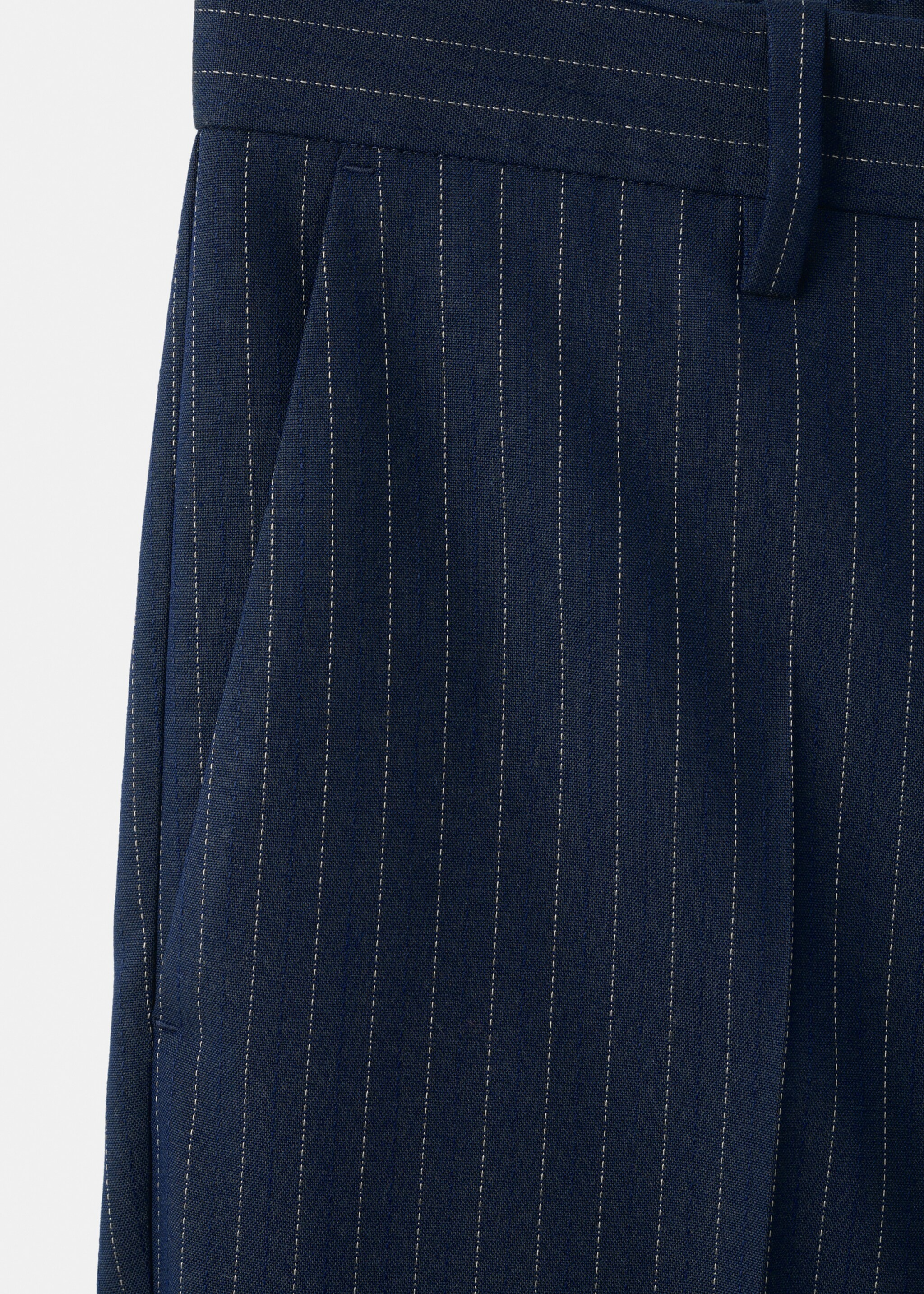 Striped slim-fit trousers - Details of the article 8, Night Blue. Ref: 17097912-00.