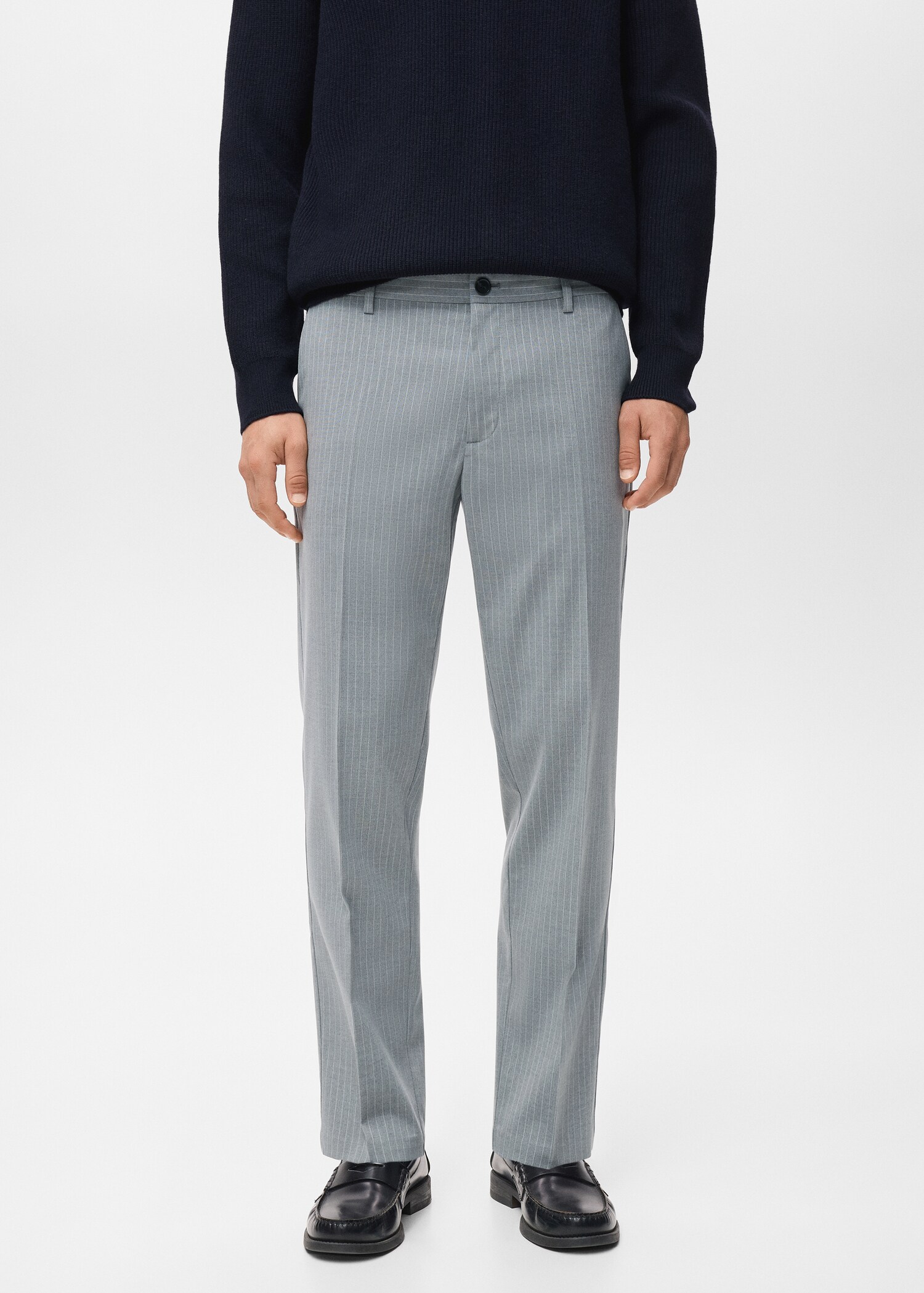 Striped slim-fit trousers - Medium plane