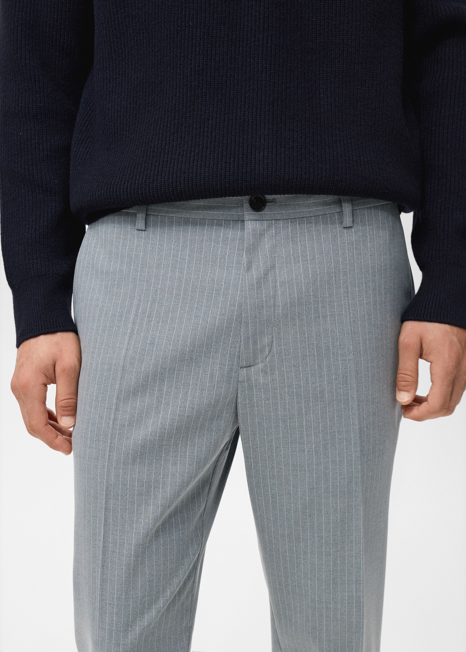 Striped slim-fit trousers - Details of the article 1