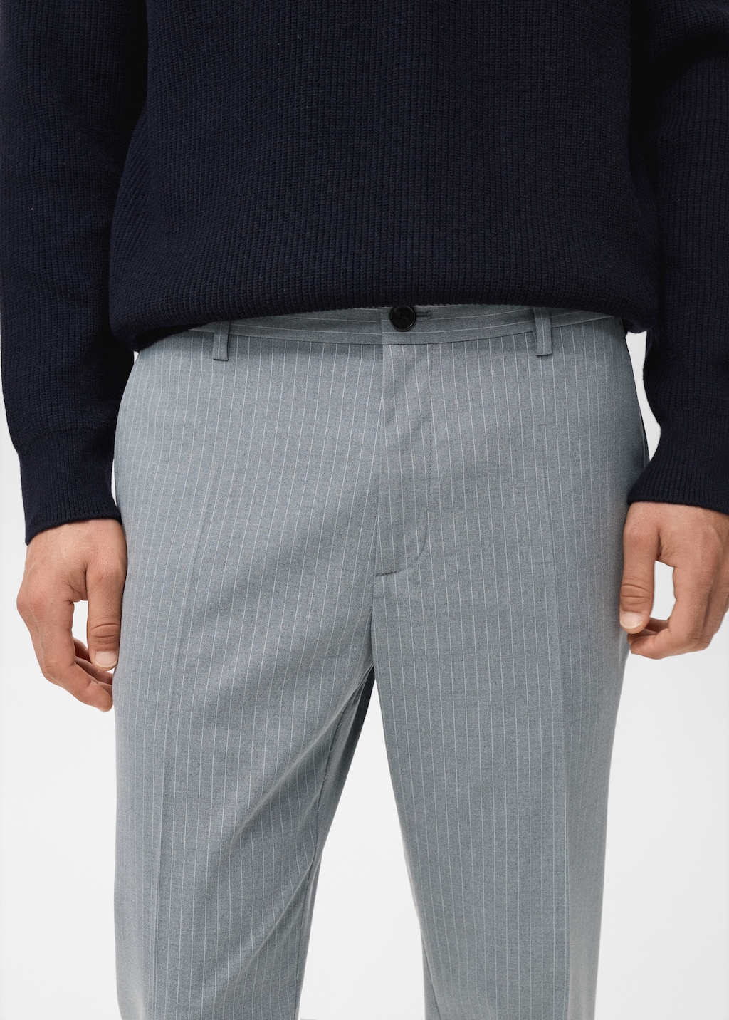 Striped slim-fit trousers