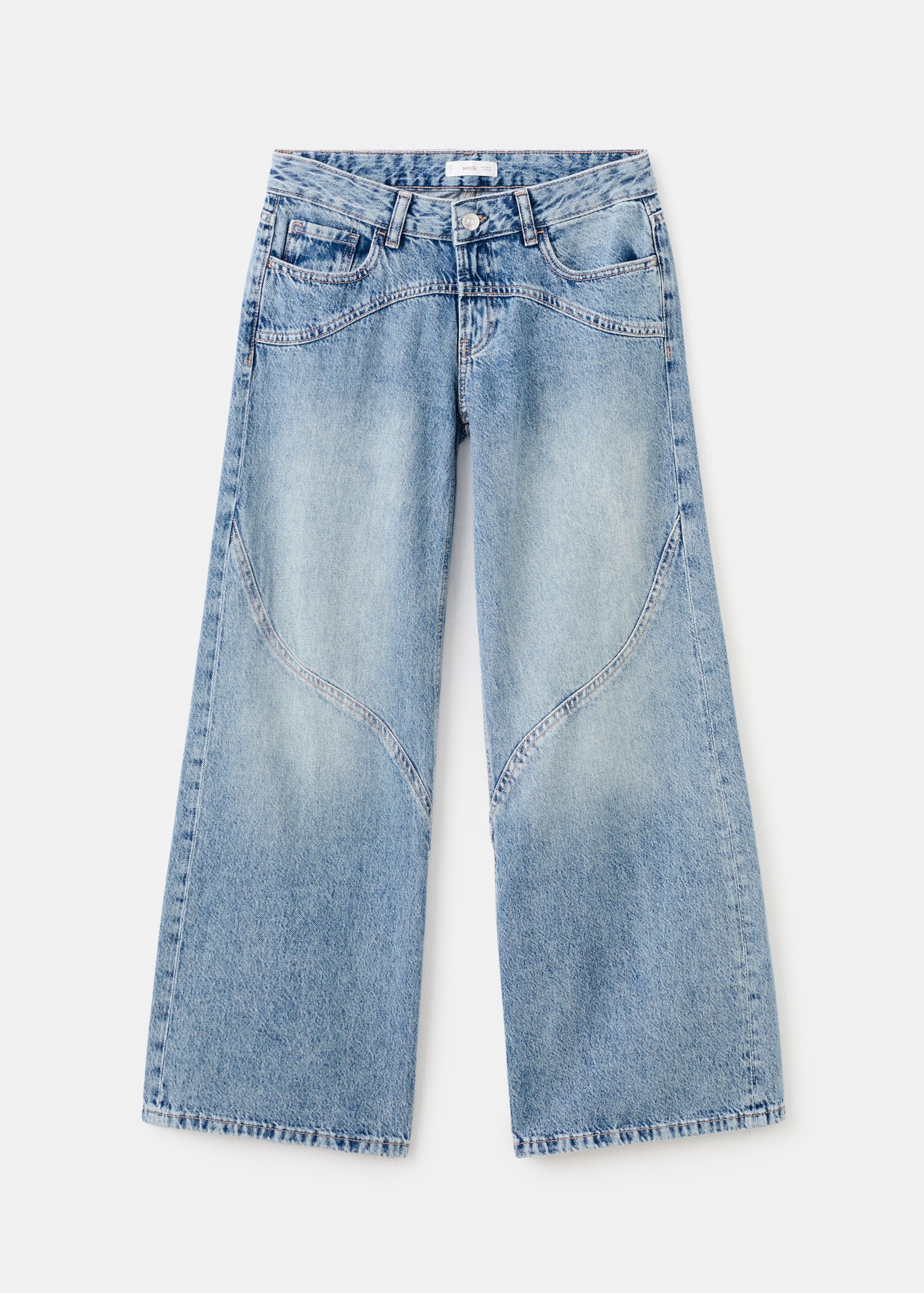 Wide leg jeans with seam detail - Article without model