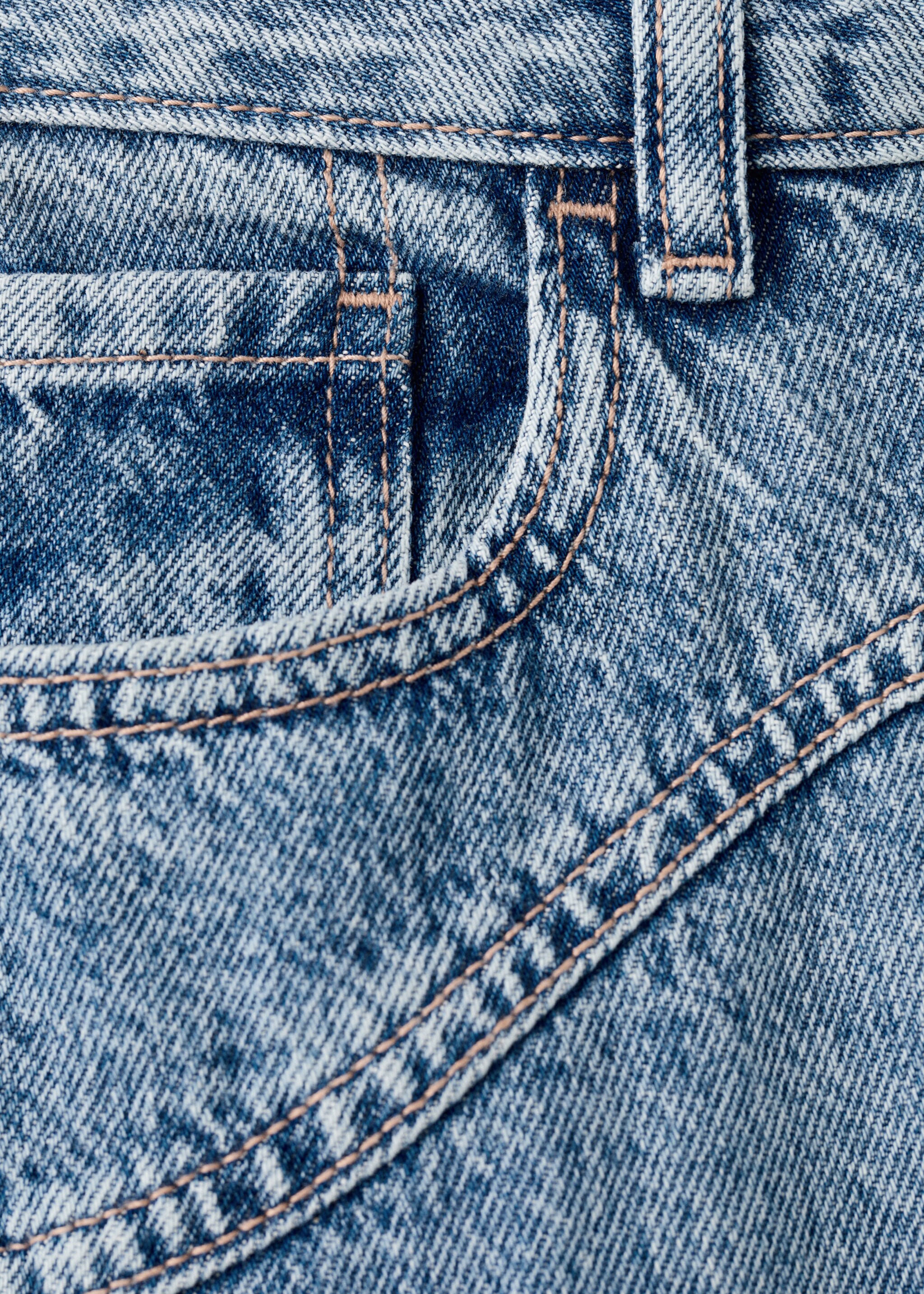 Wide leg jeans with seam detail - Details of the article 0, Medium Blue. Ref: 17098264-00.