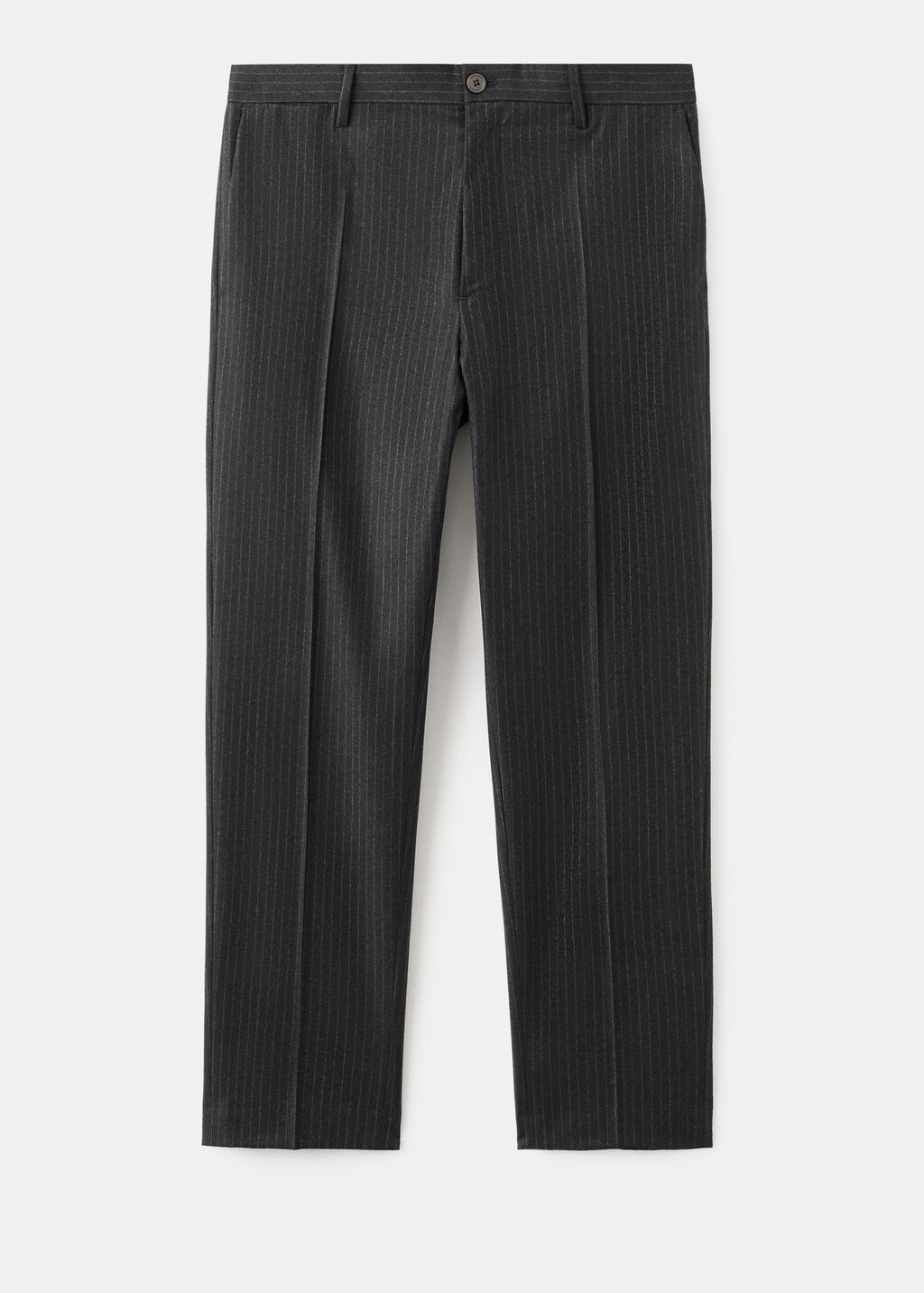 100% virgin wool regular-fit pinstripe trousers