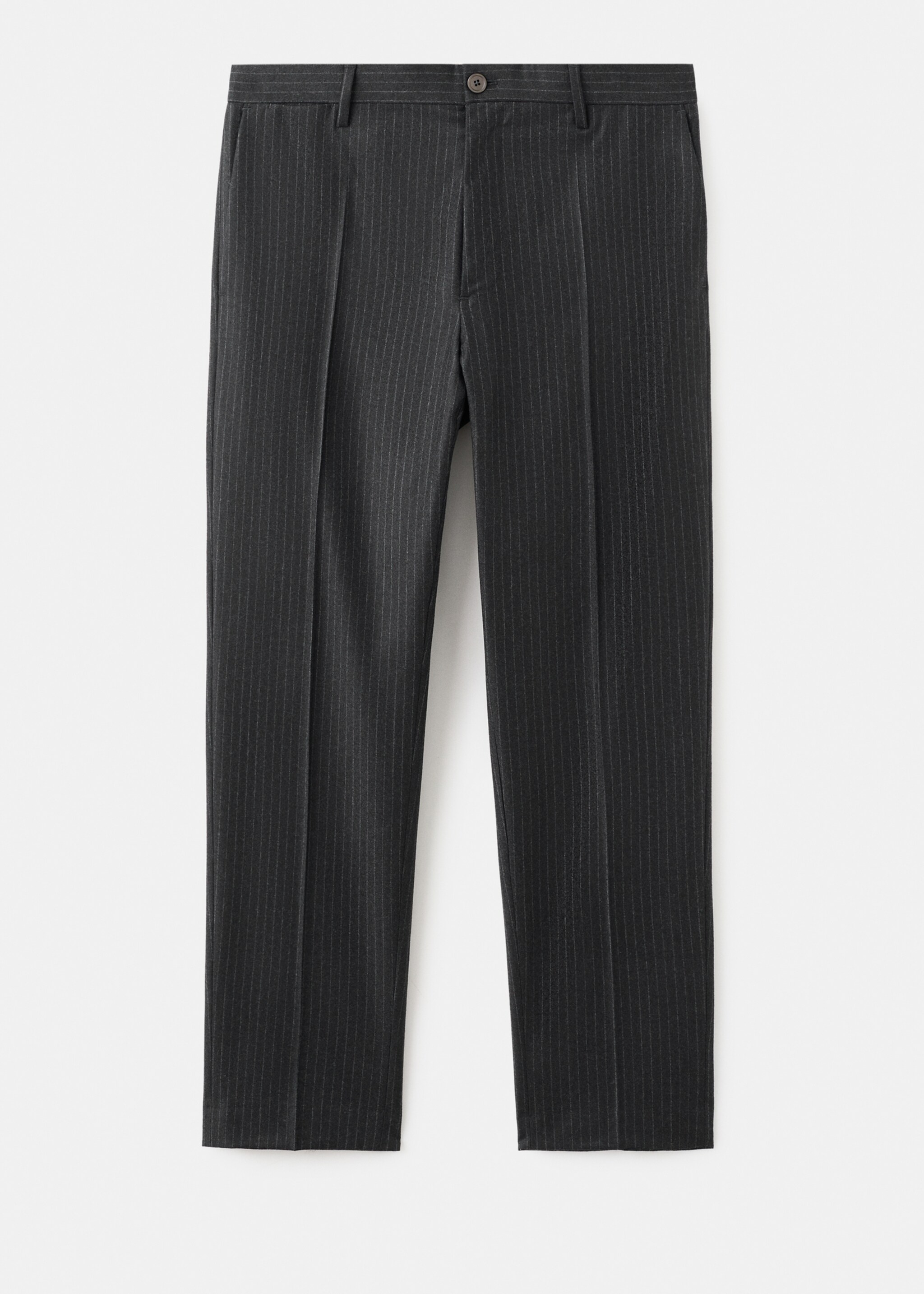 Pantalón 100% lana virgen regular fit rayas - Artículo sin modelo, Gris oscuro vigoré. Ref: 17098265-00.