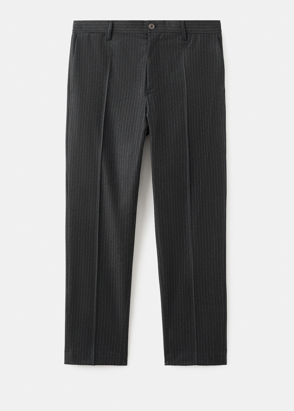 100% virgin wool regular-fit pinstripe trousers