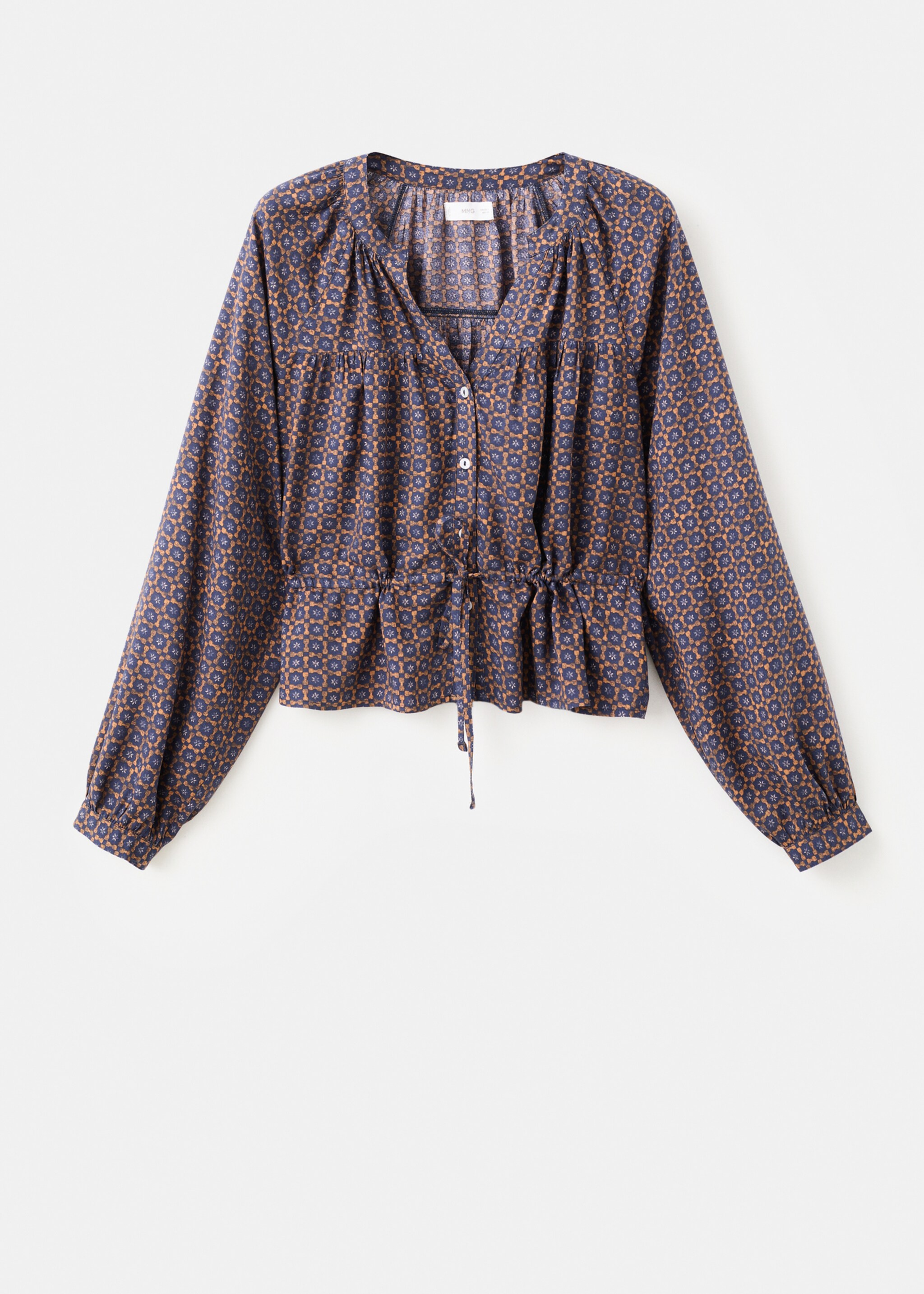 Flowy printed blouse - Article without model, Dark Navy. Ref: 17098266-00.