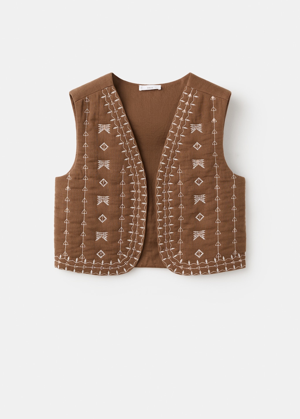 Embroidered quilted vest