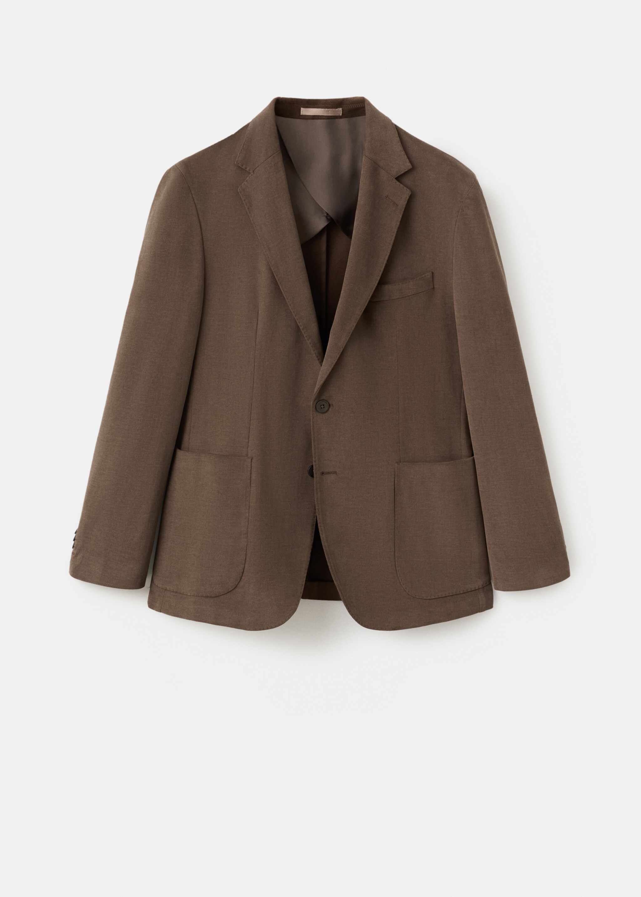 Structured slim fit cotton blazer - Article without model, Caramel. Ref: 17098268-00.