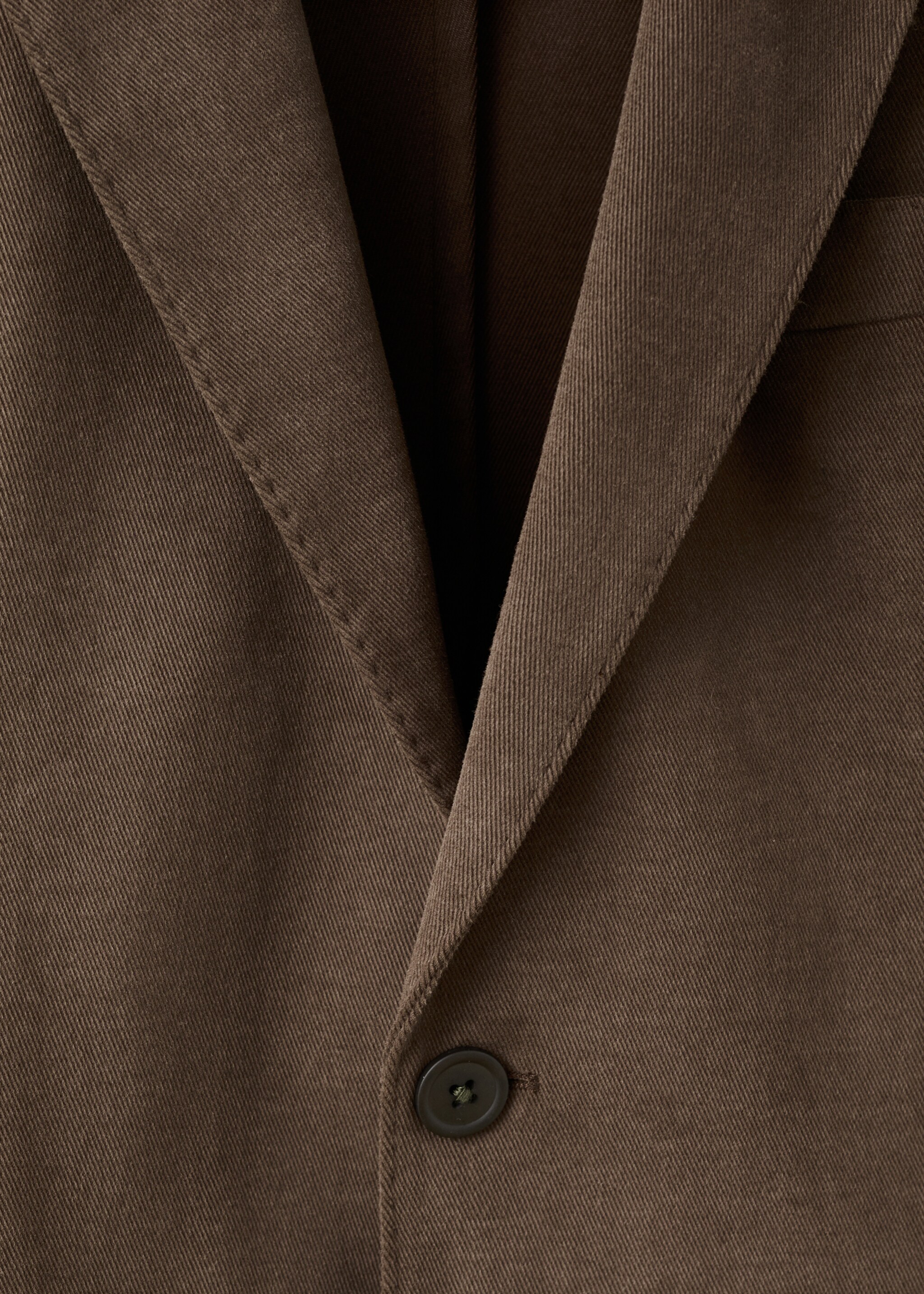 Structured slim fit cotton blazer - Details of the article 8, Caramel. Ref: 17098268-00.