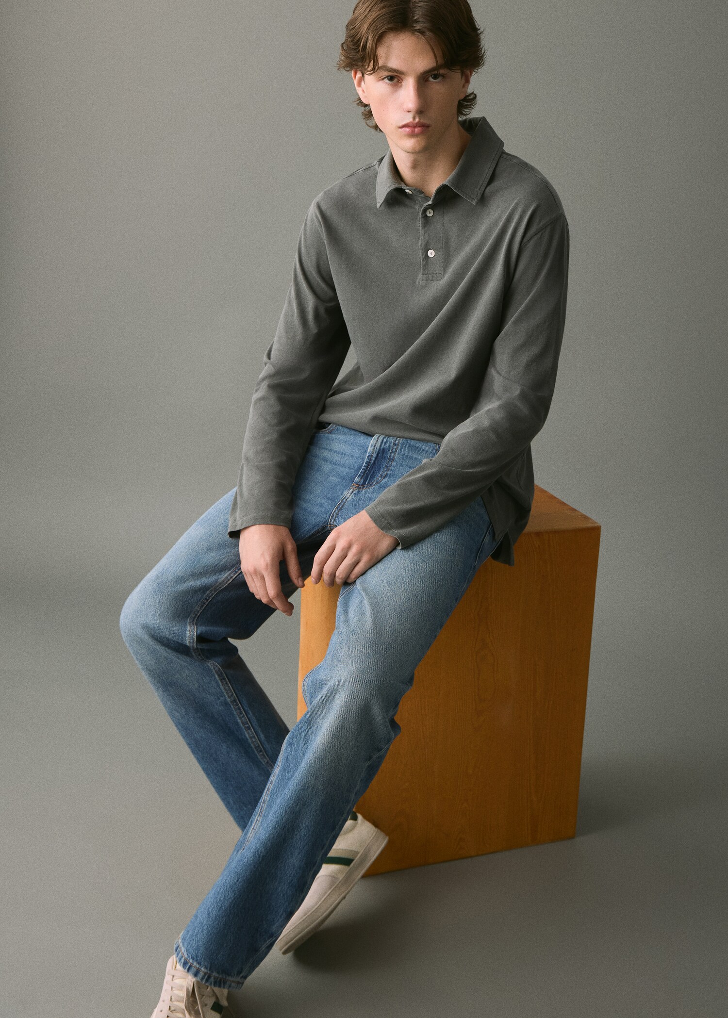 Straight cotton jeans - Details of the article 1