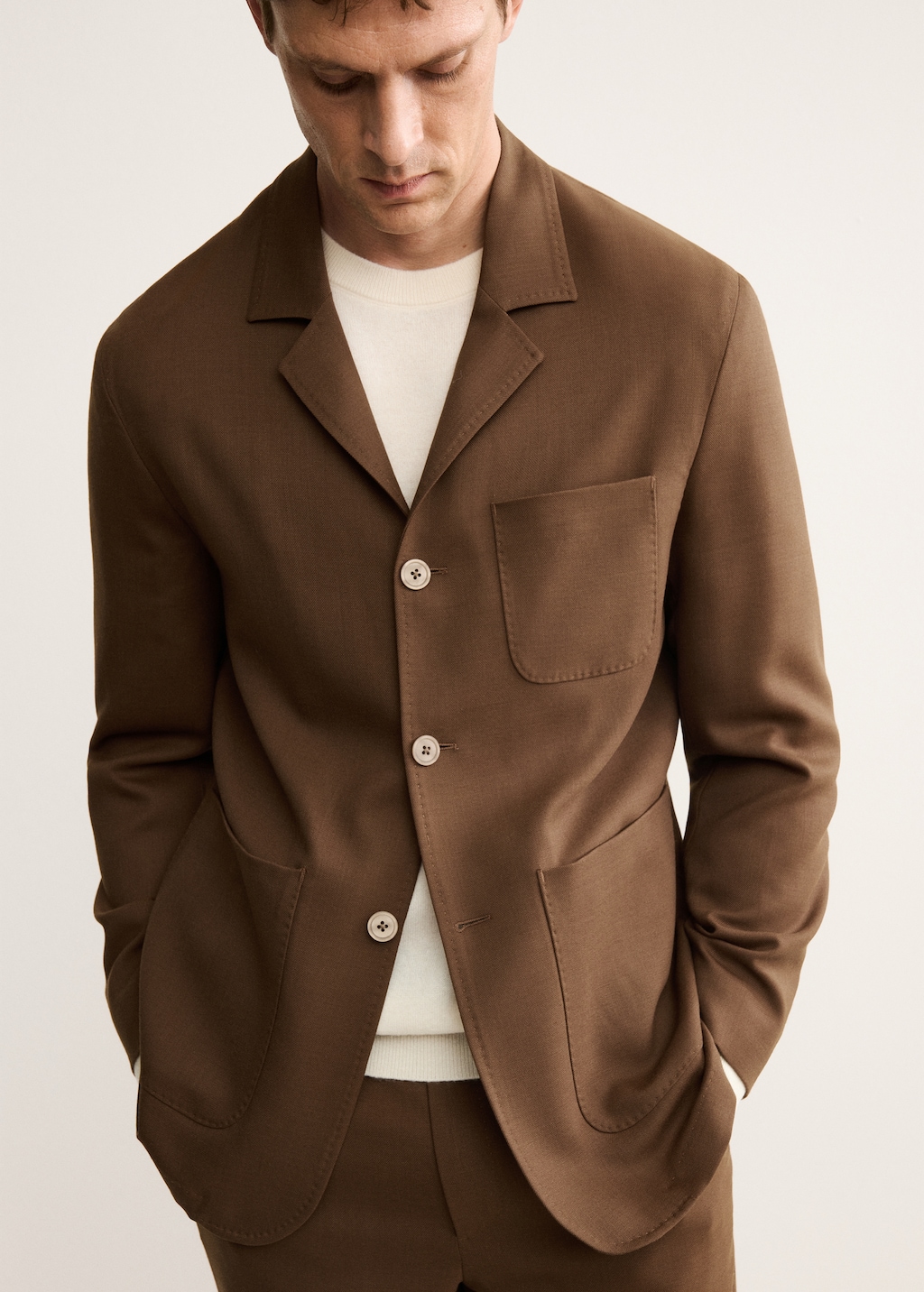 Italian virgin wool flannel suit jacket