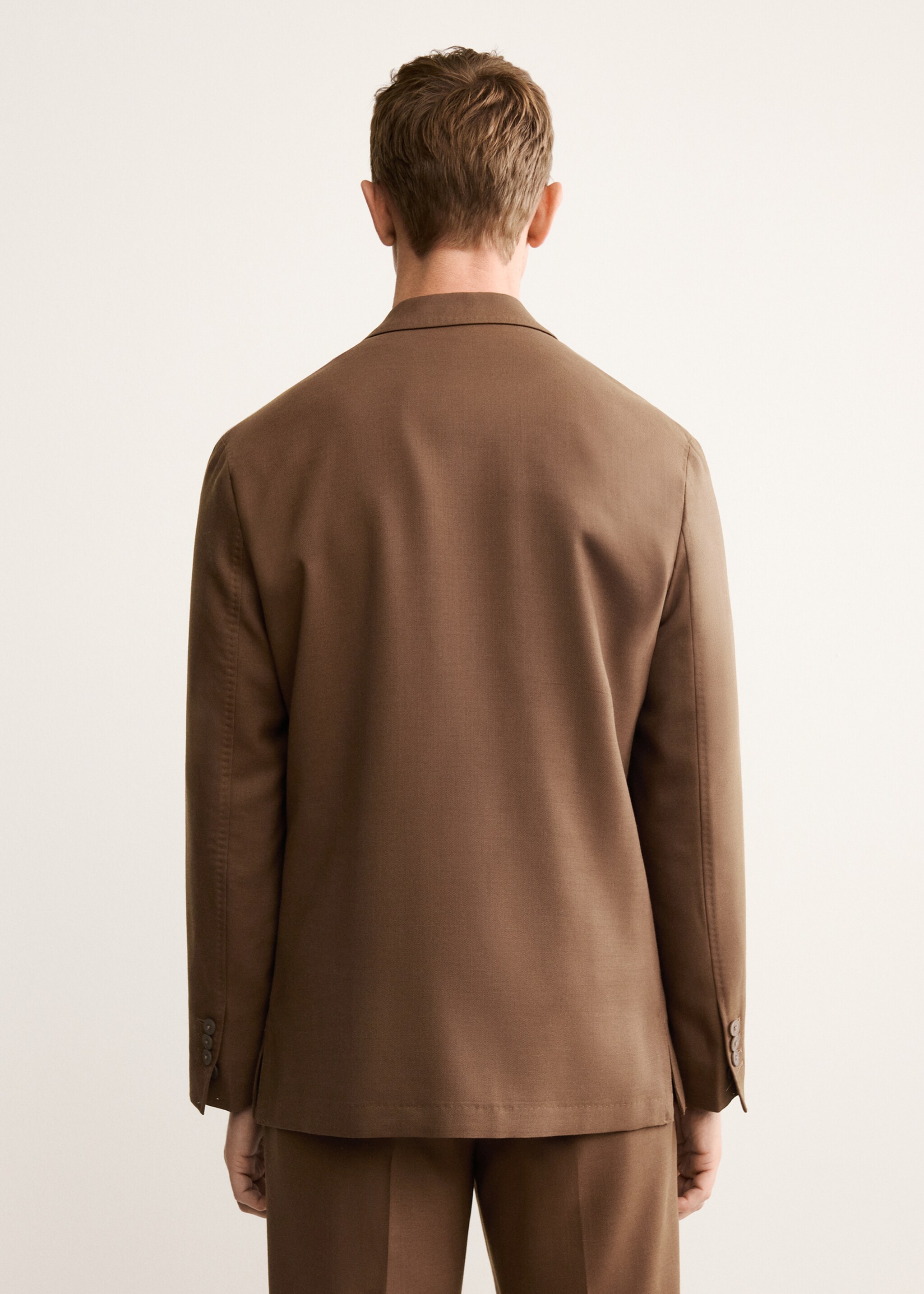 Veste costume flanelle laine italienne - Verso de l’article, Orange. Ref: 17098271-00.