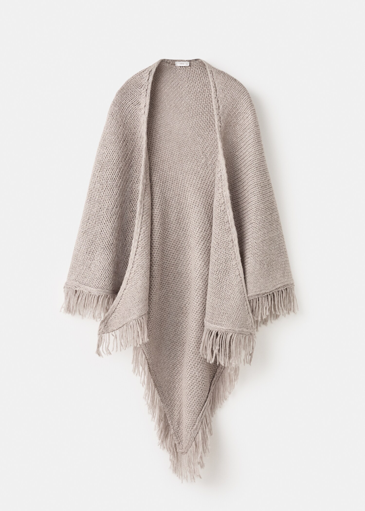 Knitted poncho with tassels - Article without model