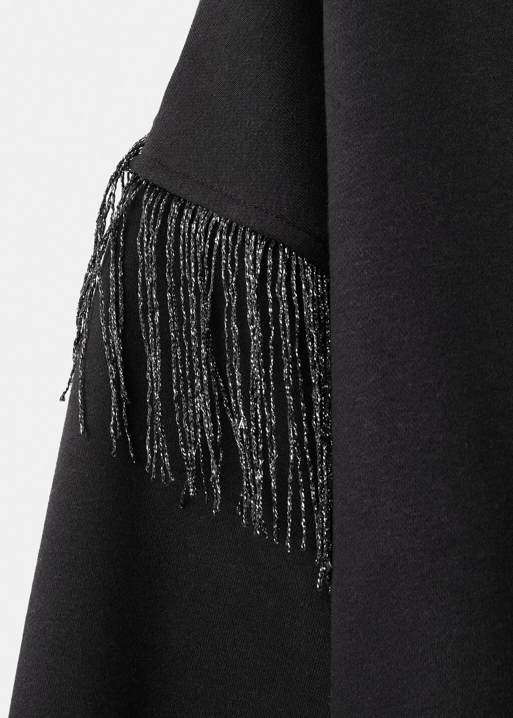 Fringed cotton-blend sweatshirt