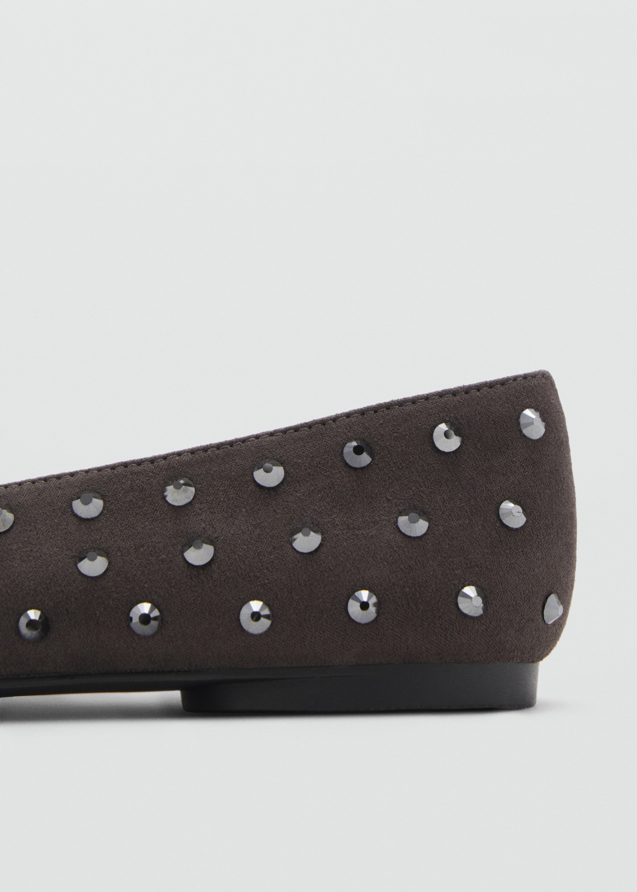 Studded ballet flats - Details of the article 1, Charcoal. Ref: 17098281-00.