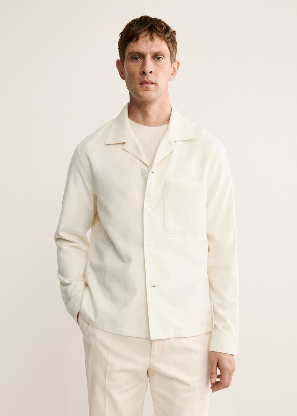 100% cotton overshirt with pockets