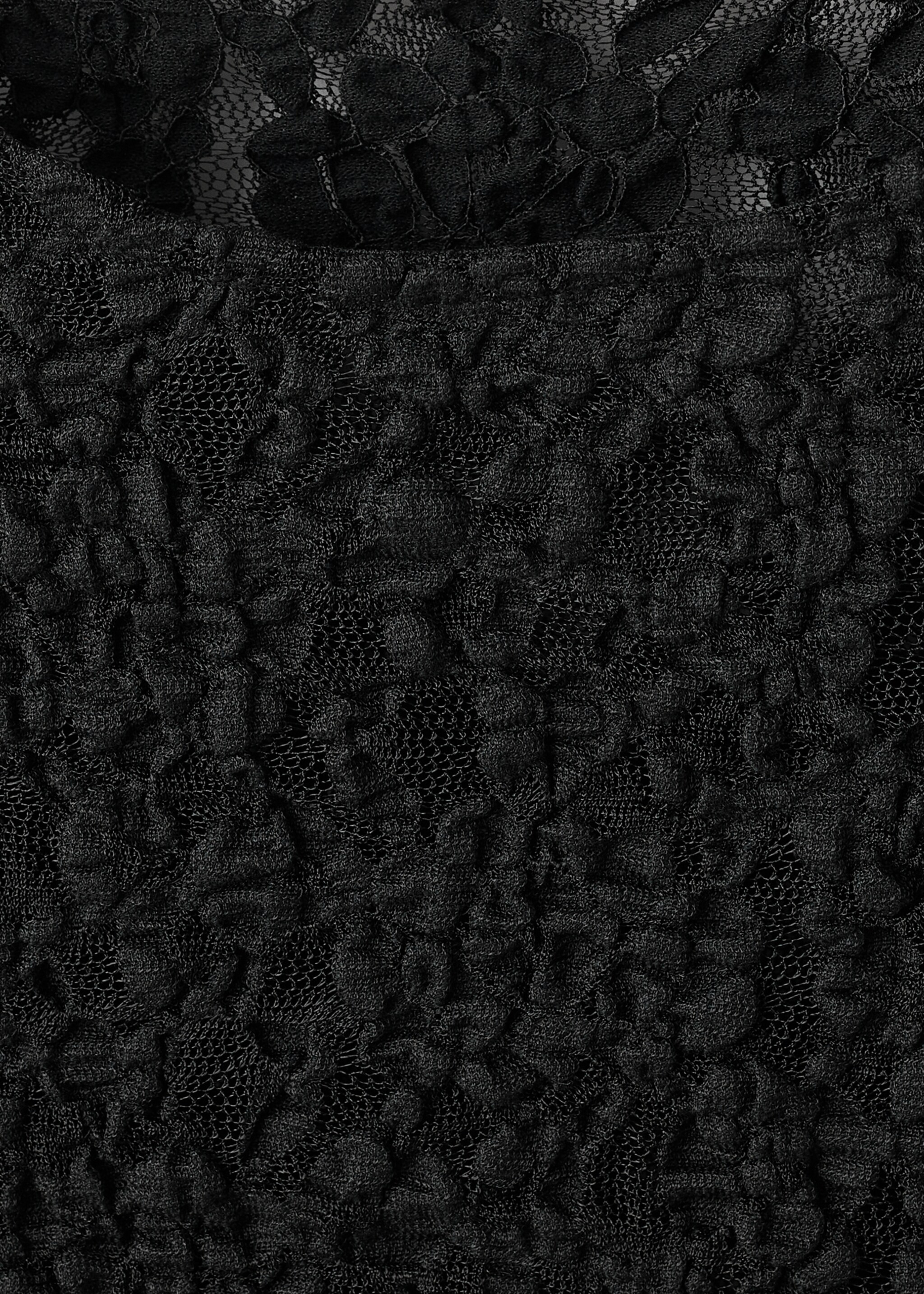 Long sleeve lace T-shirt - Details of the article 0, Black. Ref: 17098287-00.