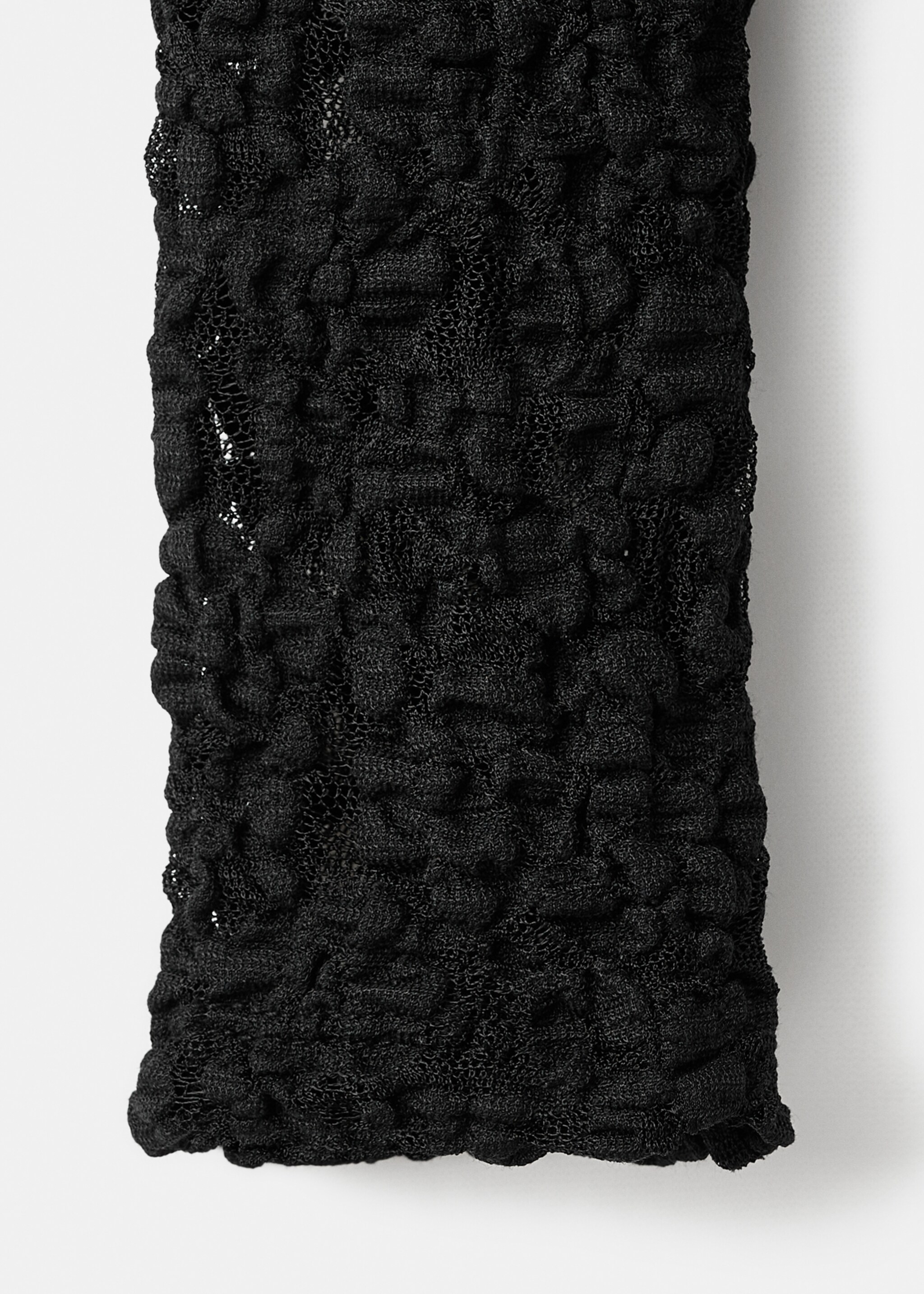 Long sleeve lace T-shirt - Details of the article 8, Black. Ref: 17098287-00.