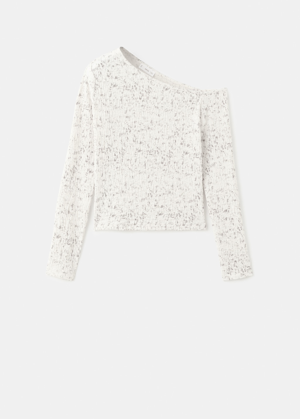 Speckled t-shirt with an asymmetrical neckline