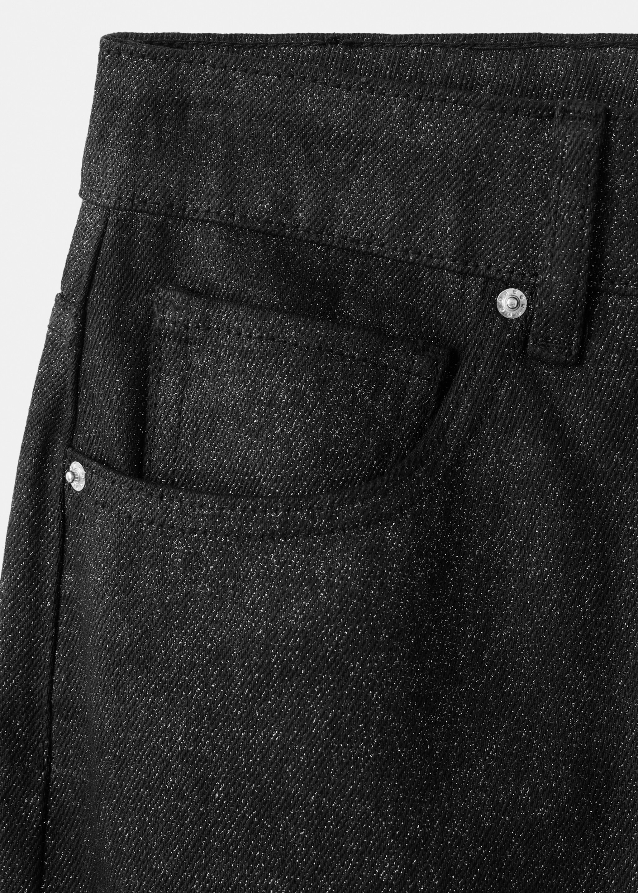 Shiny straight-leg jeans - Details of the article 0, Black. Ref: 17098291-00.