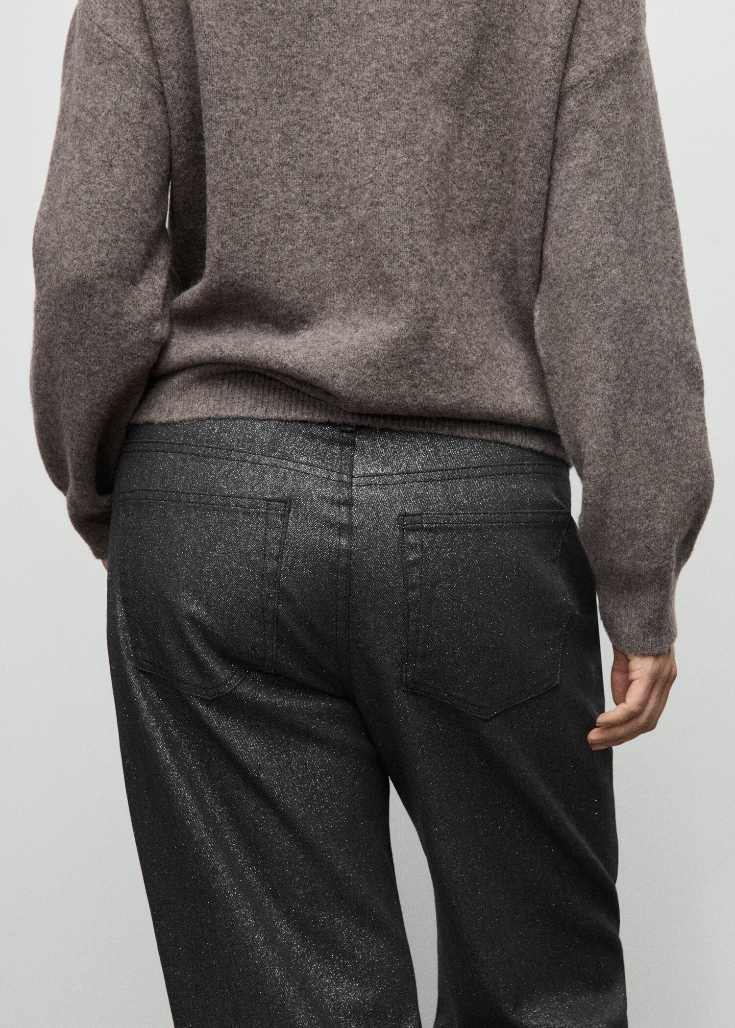 Shiny straight-leg jeans - Details of the article 4