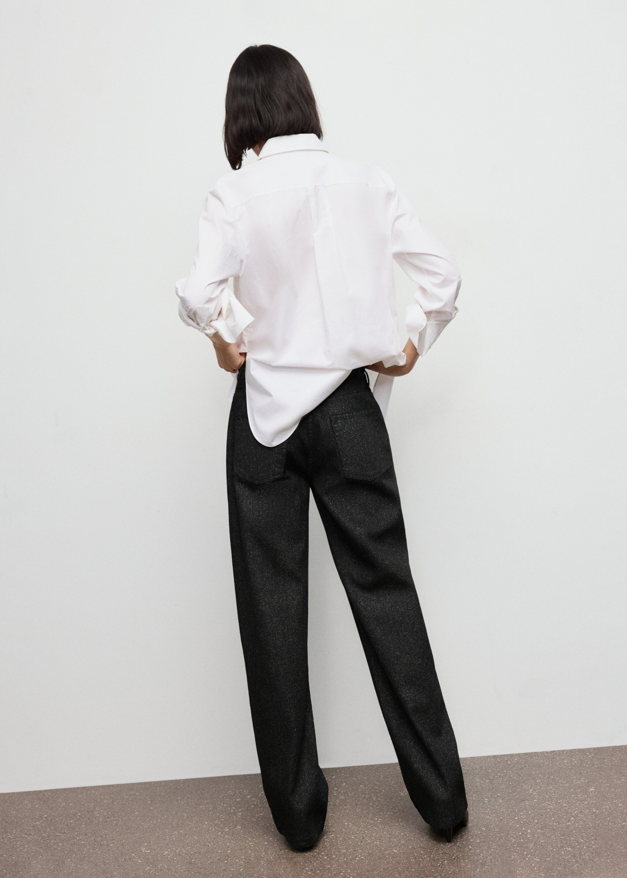 Shiny straight-leg jeans - Reverse of the article, Black. Ref: 17098291-00.
