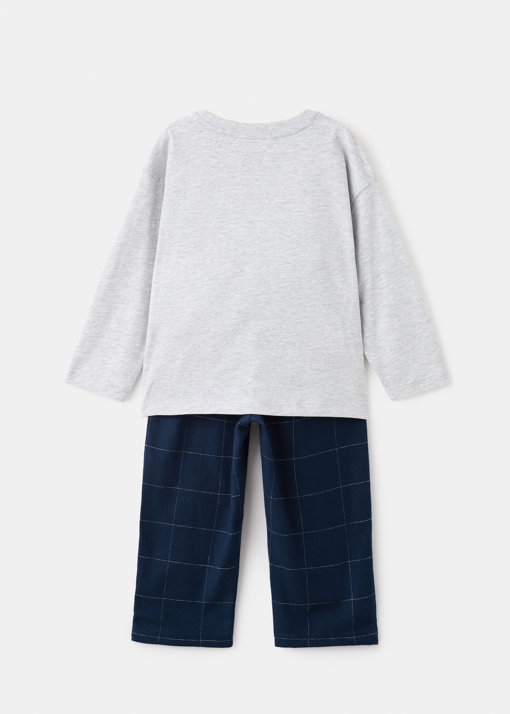 Two-pieces check long pyjamas