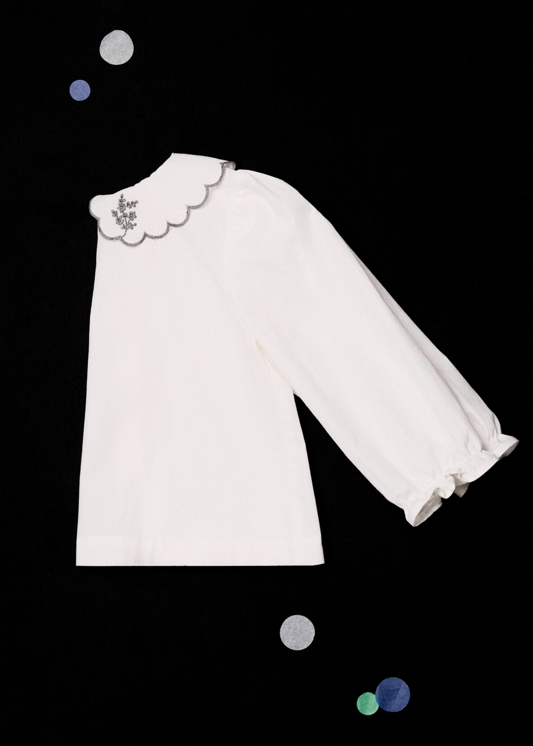 Blouse col Claudine broderie - Détail de l'article 6, Blanc cassé. Ref: 17098632-00.