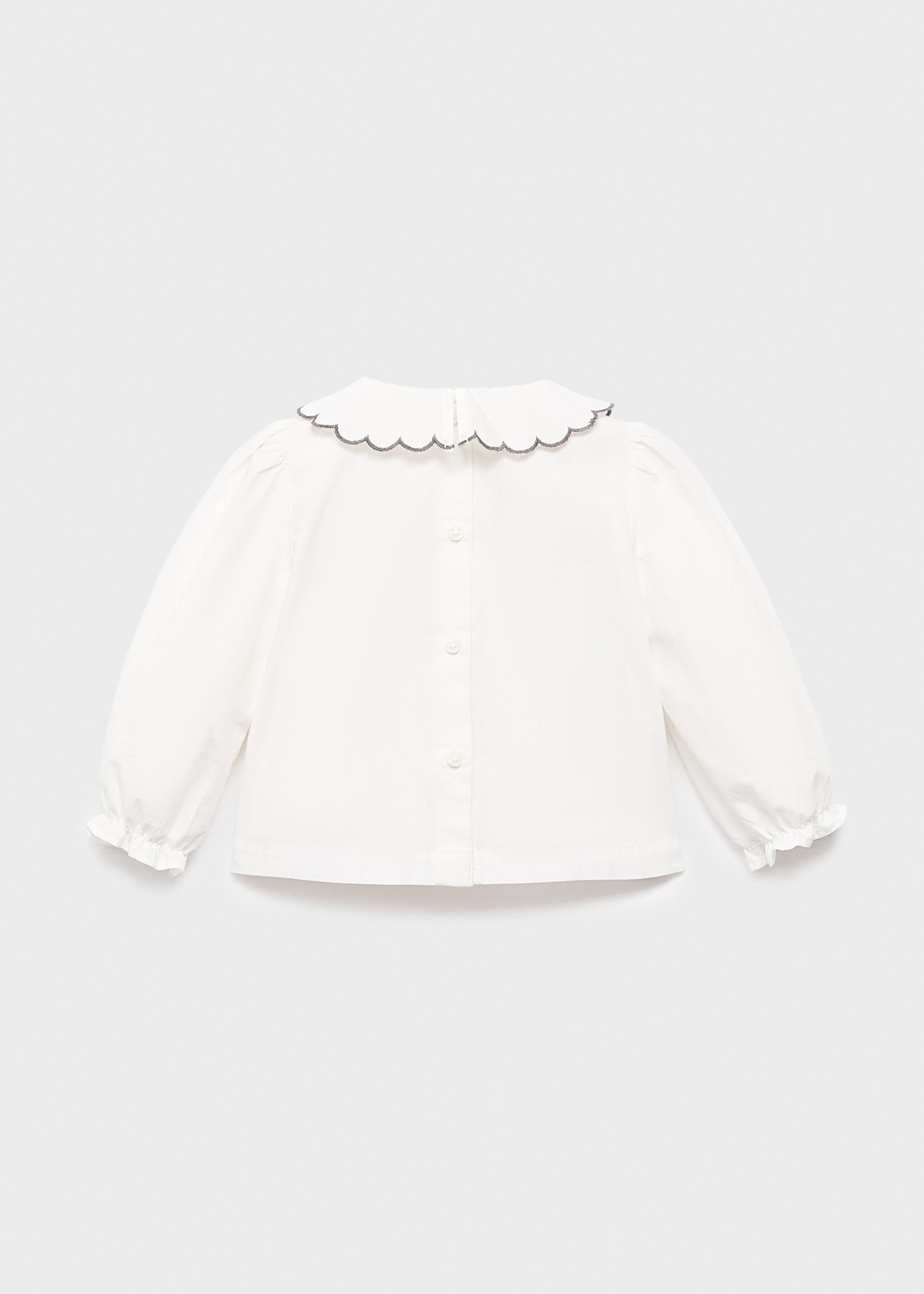 Blouse col Claudine broderie - Verso de l’article, Blanc cassé. Ref: 17098632-00.