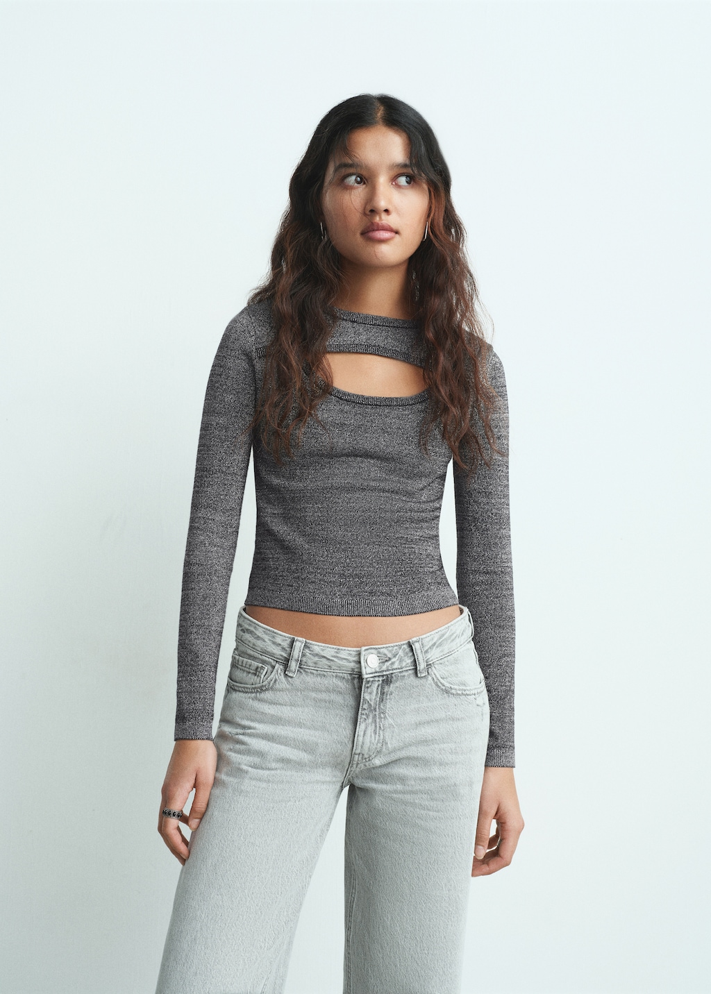 Sparkly top with opening