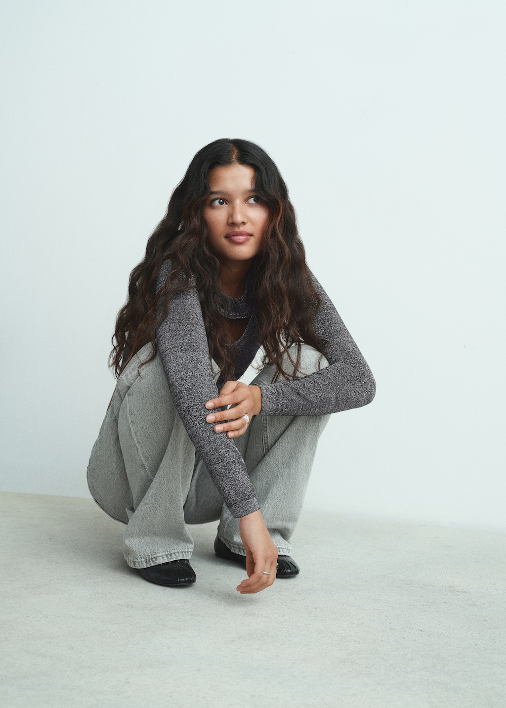 Sparkly top with opening