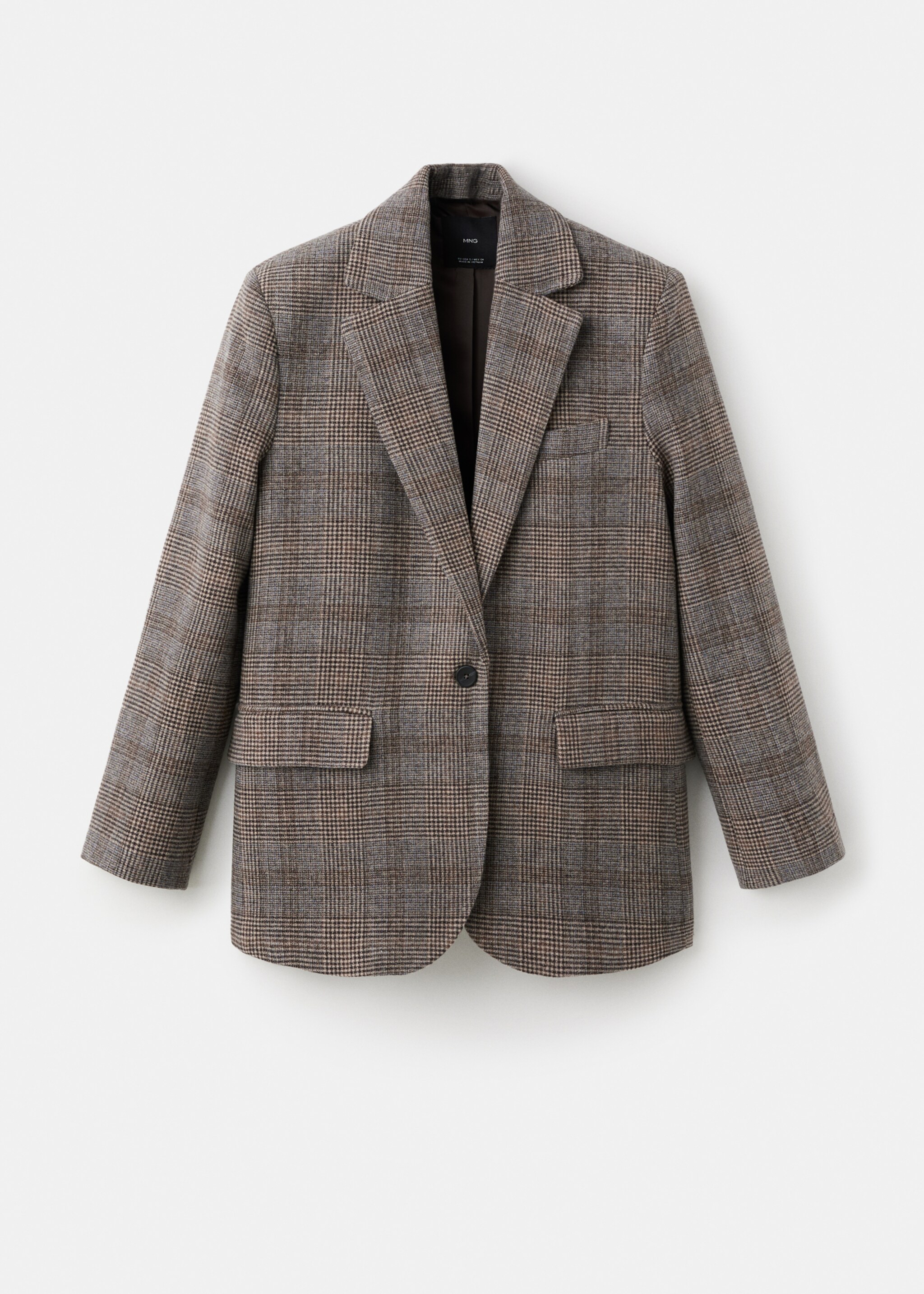 Wool check blazer - Article without model, Brown. Ref: 17098636-00.