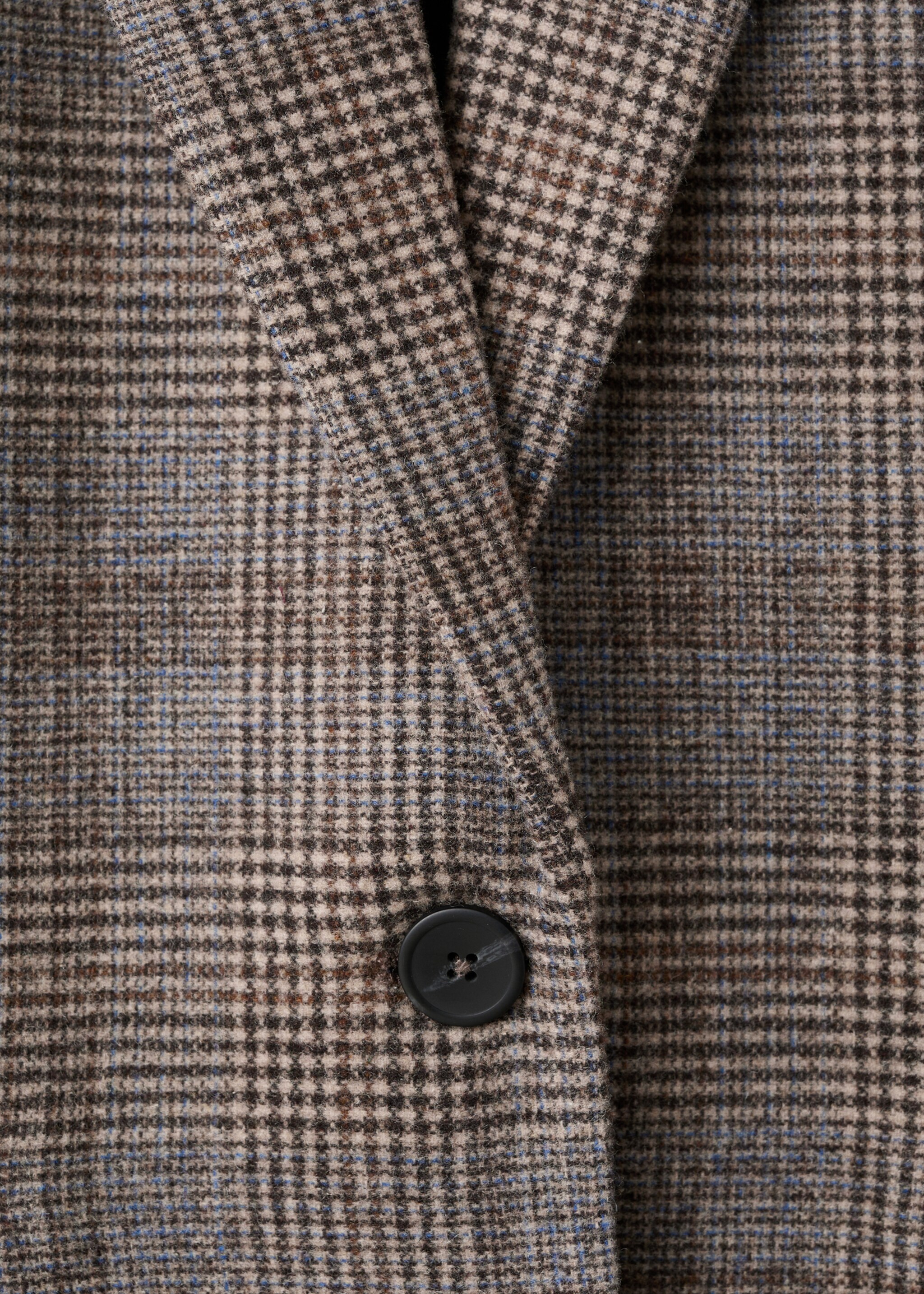 Wool check blazer - Details of the article 8, Brown. Ref: 17098636-00.