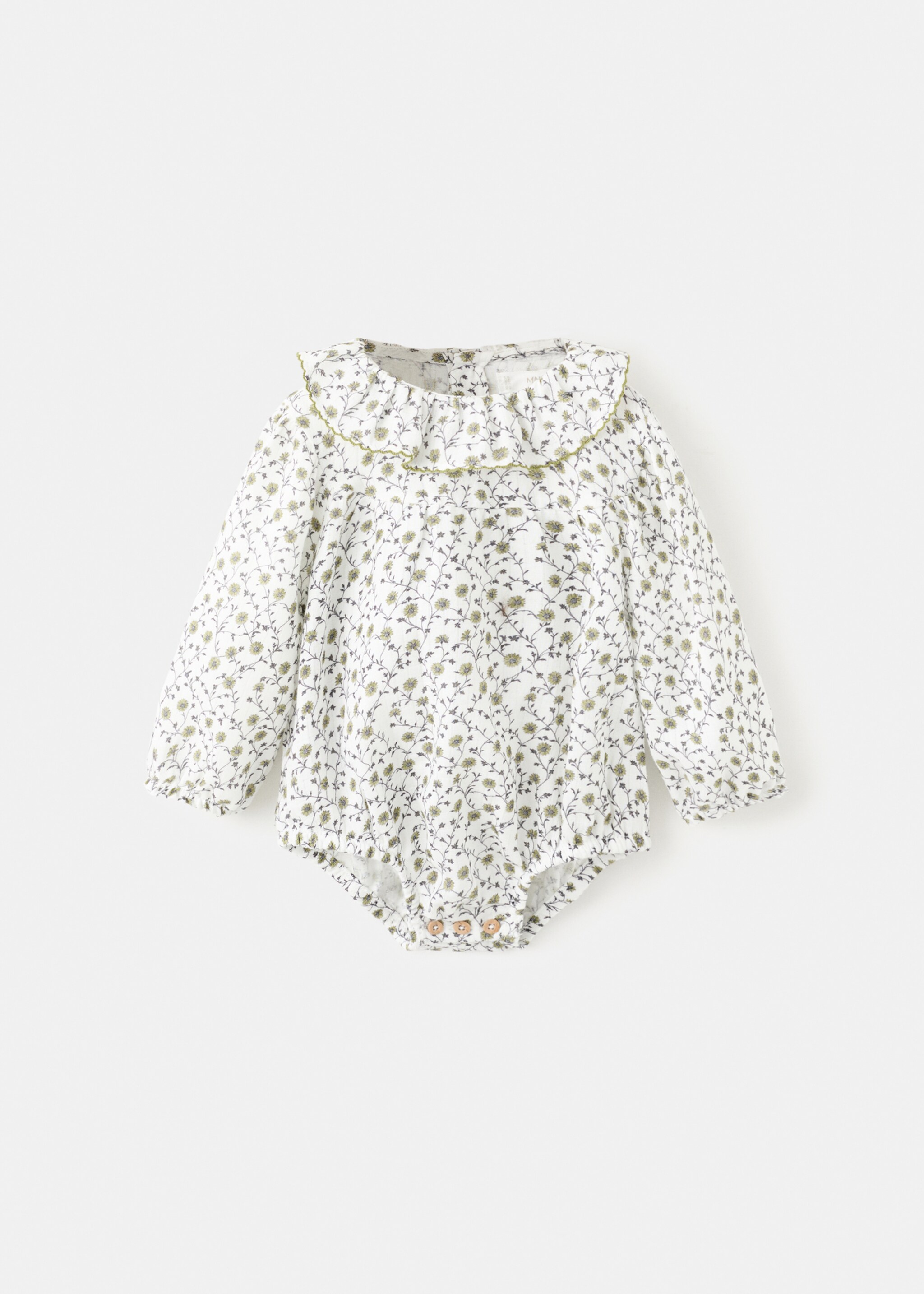 Floral-print romper suit - Article without model, Off White. Ref: 17098637-00.