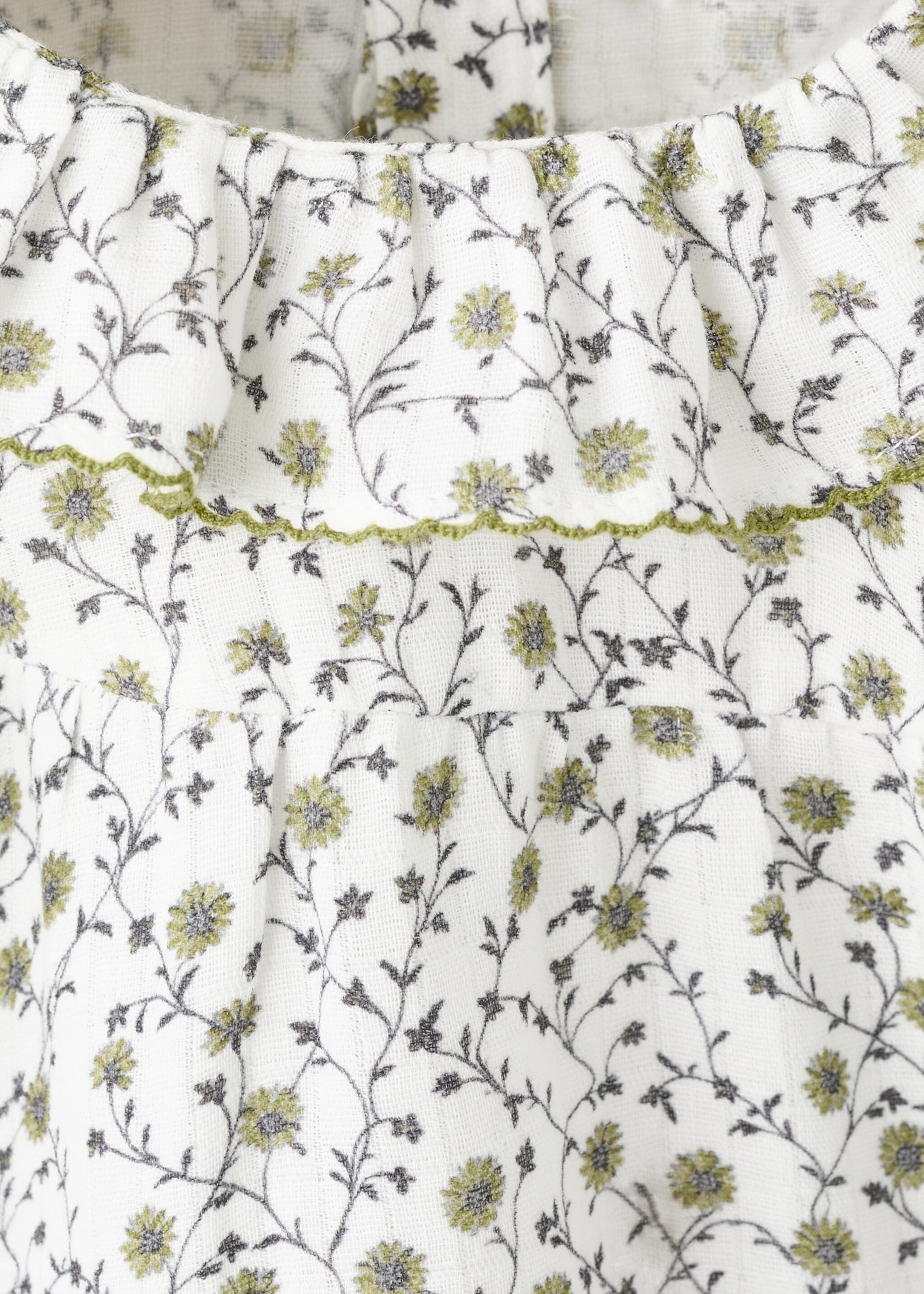 Floral-print romper suit - Details of the article 8, Off White. Ref: 17098637-00.