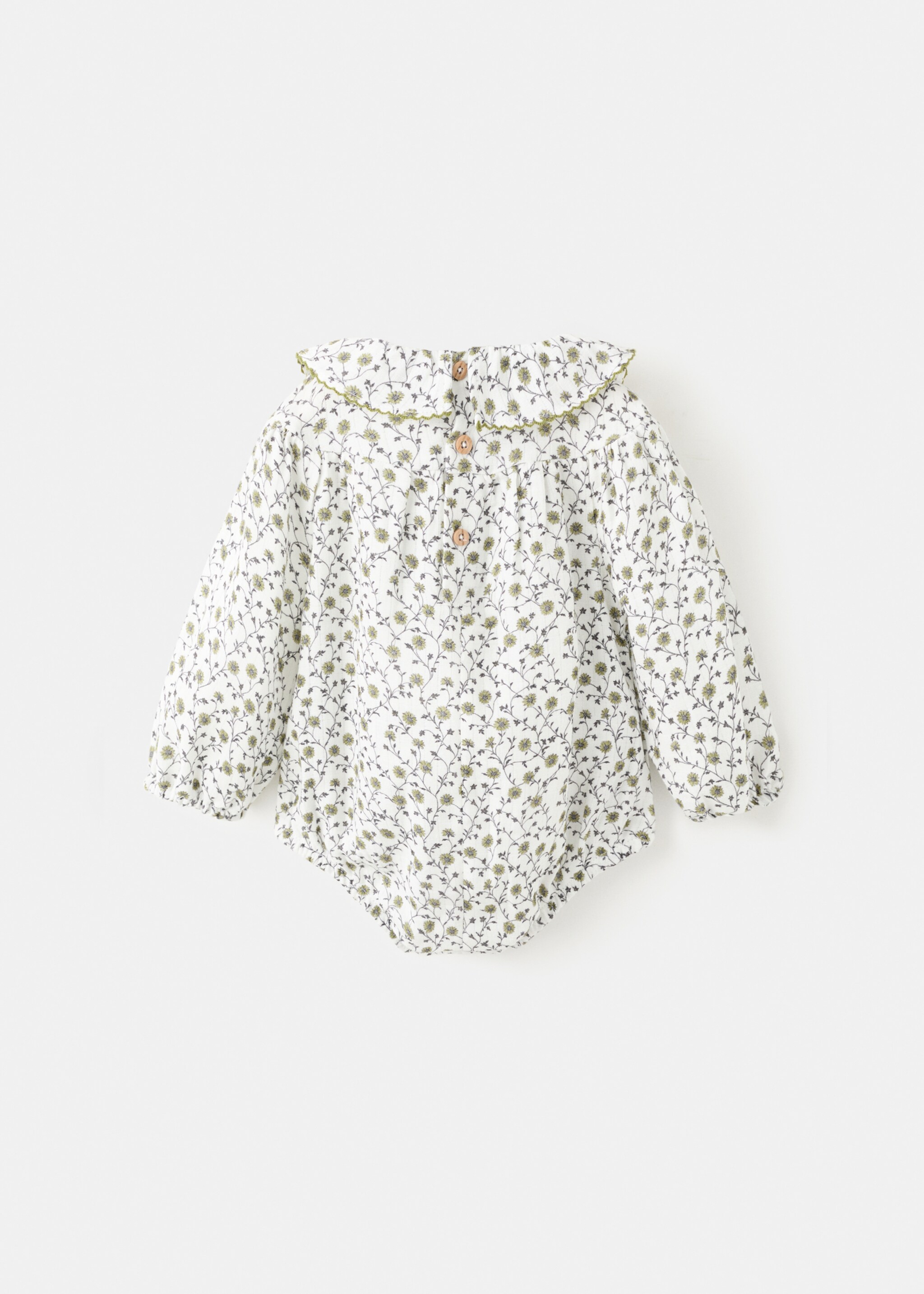 Floral-print romper suit - Reverse of the article, Off White. Ref: 17098637-00.