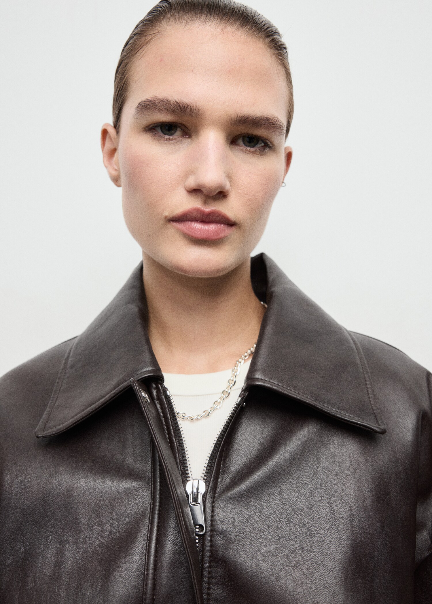 Oversized leather-effect jacket - Details of the article 1