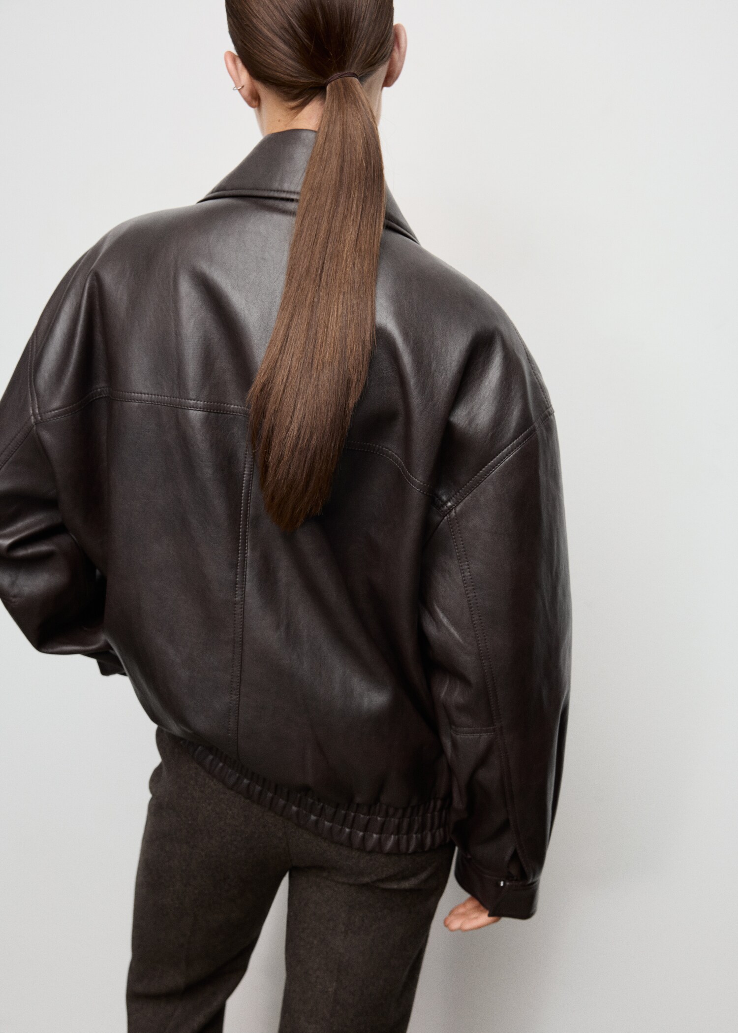 Oversized leather-effect jacket - Reverse of the article