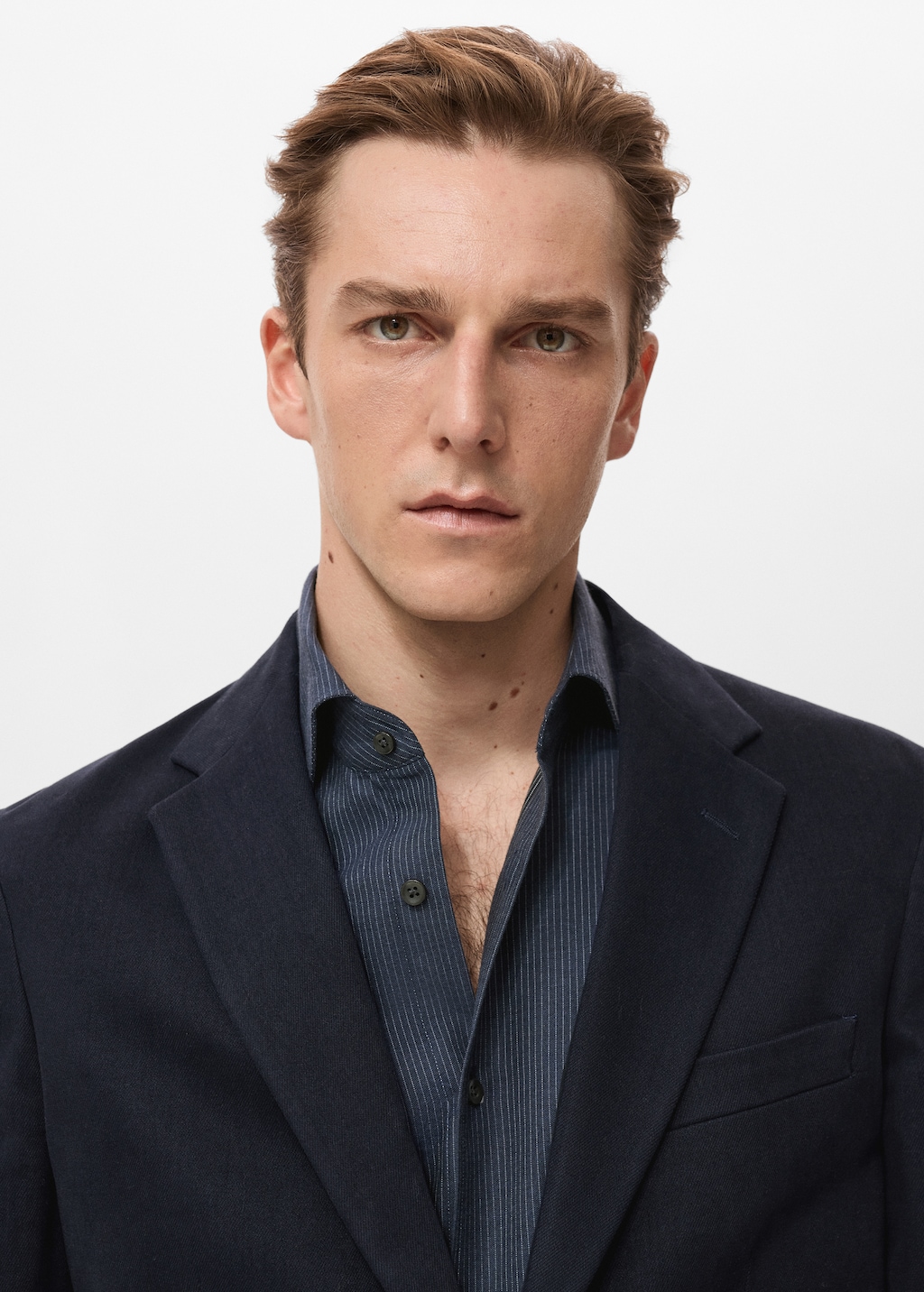 Slim fit cotton blazer