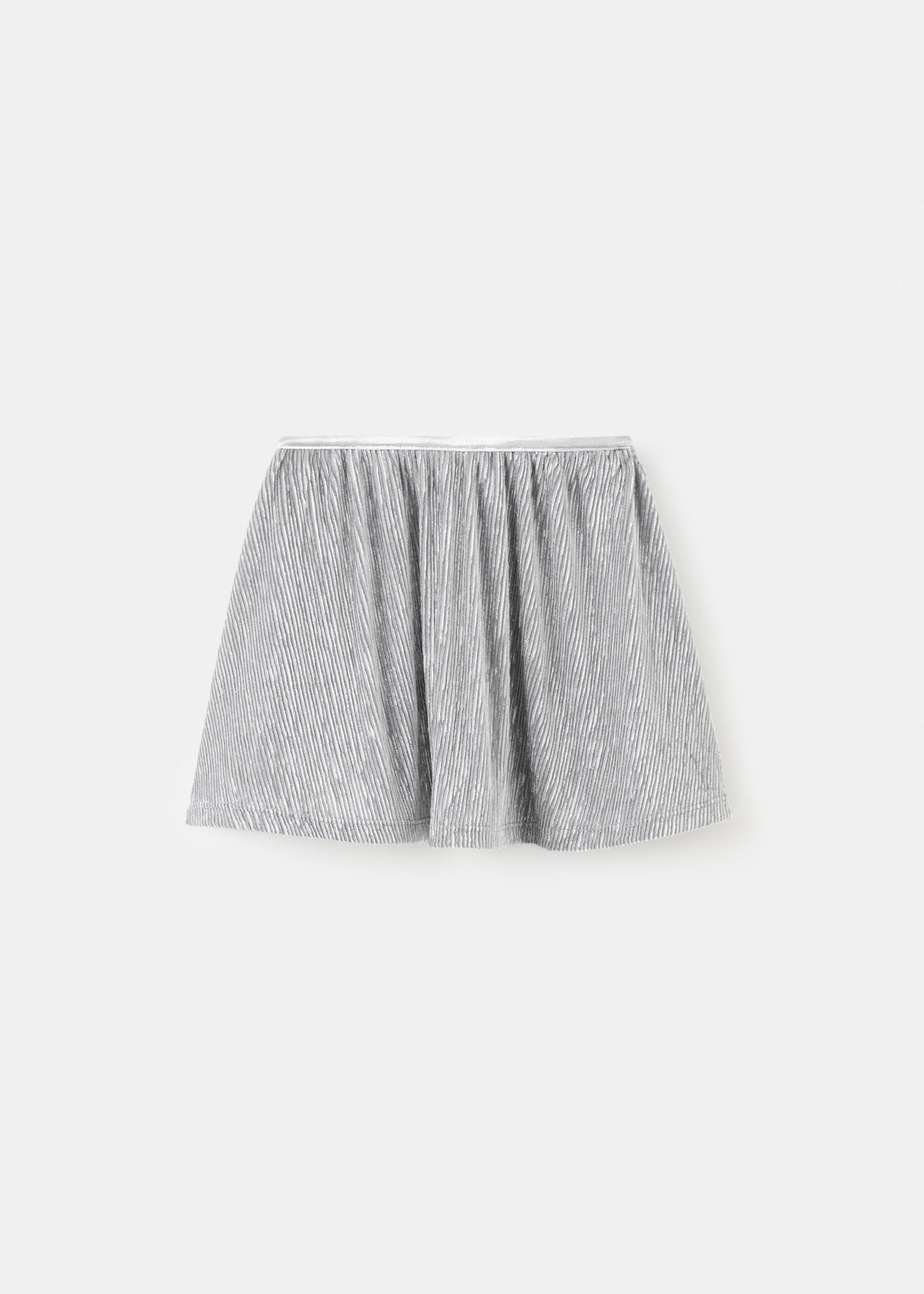 Metallic pleated skirt - Article without model, Charcoal. Ref: 17099095-00.