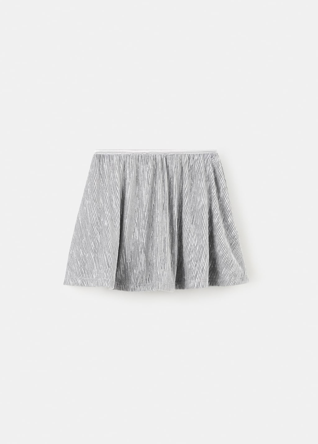 Pleated metallic skirt