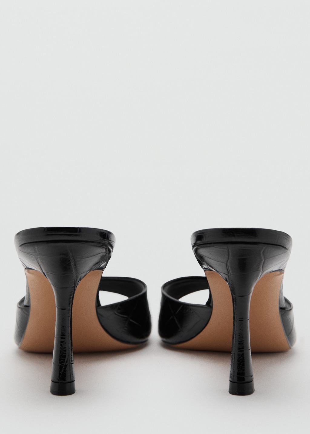 Croc-effect heeled sandals