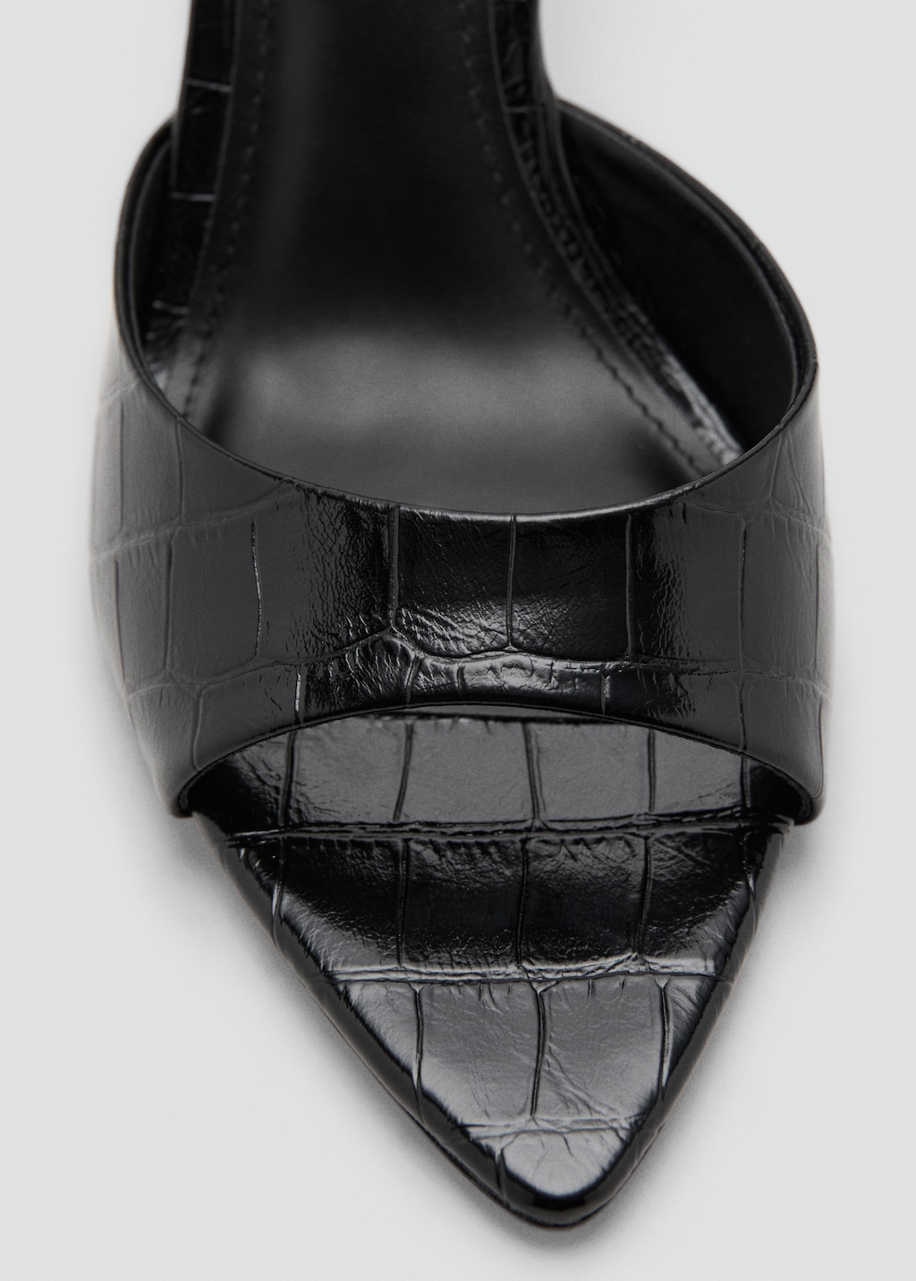 Croc-effect heeled sandals