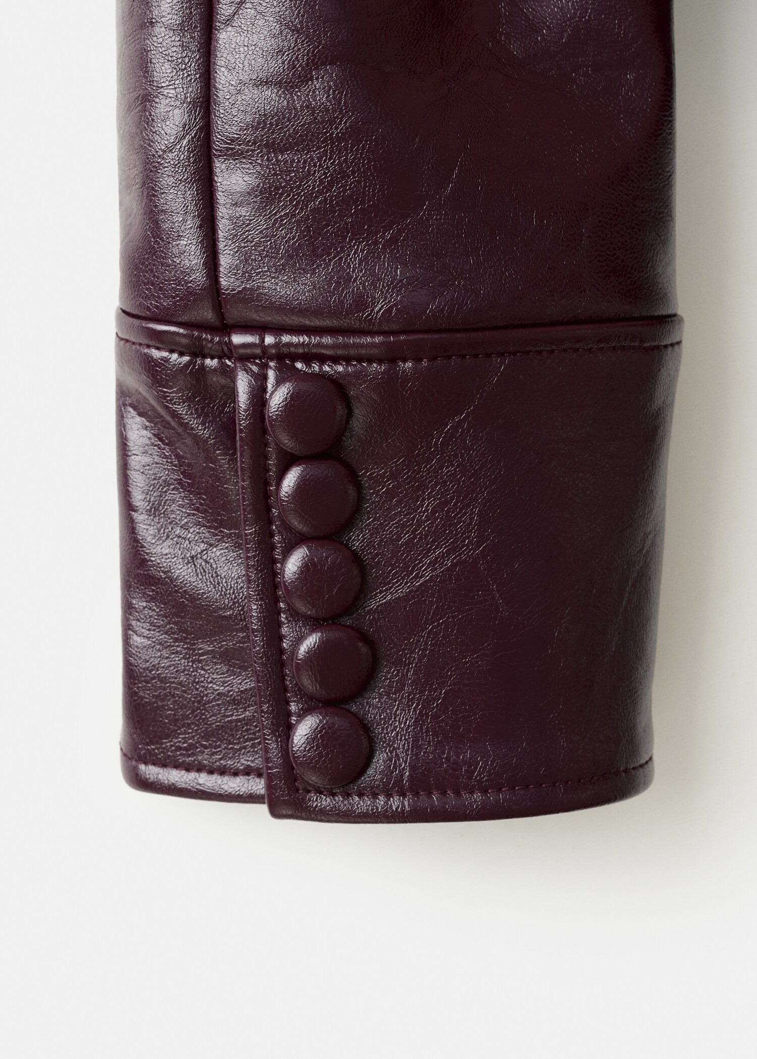 Leather-effect jacket with fur-effect collar - Details of the article 0