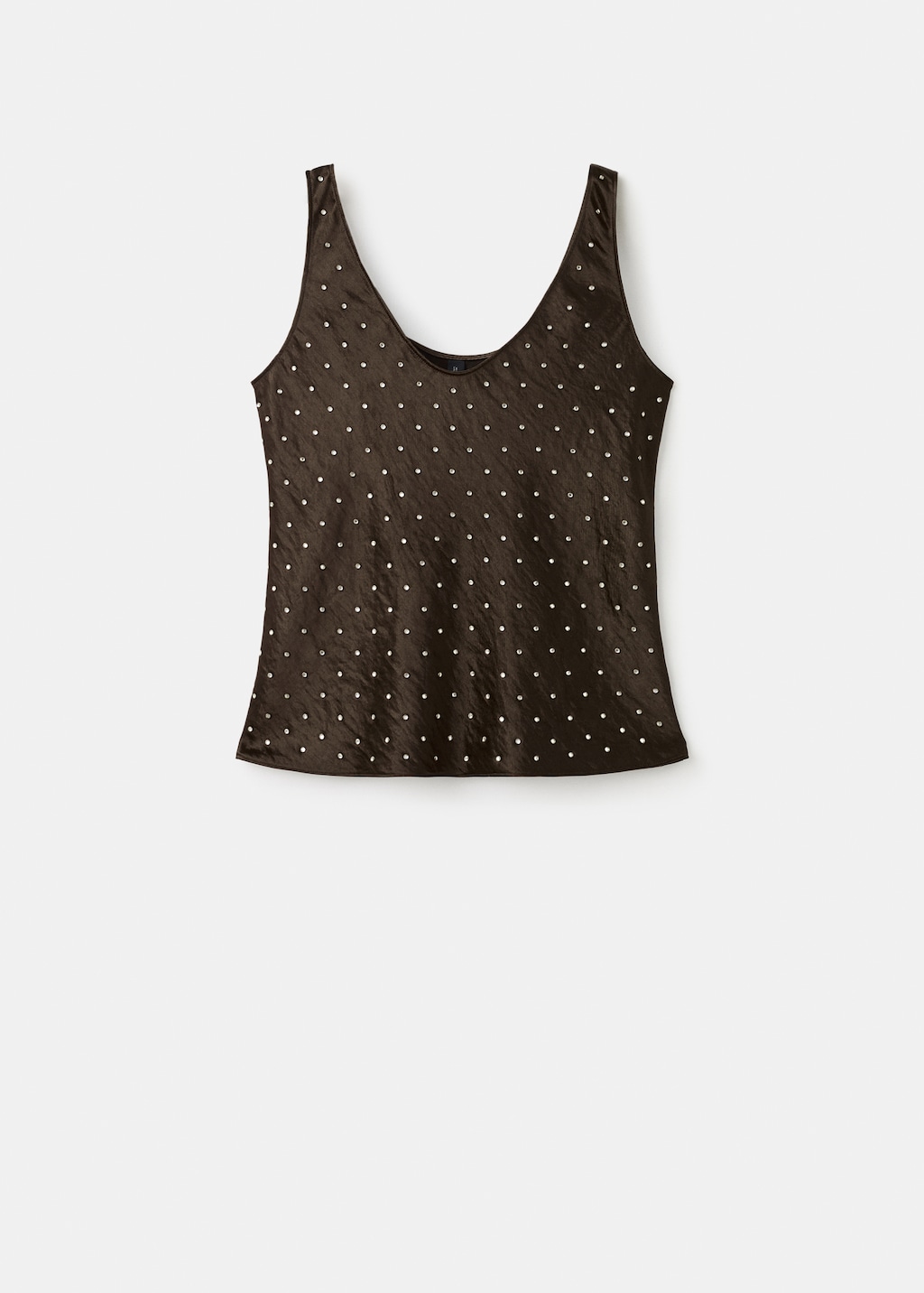 Mango Satin crinkled-effect top with crystals